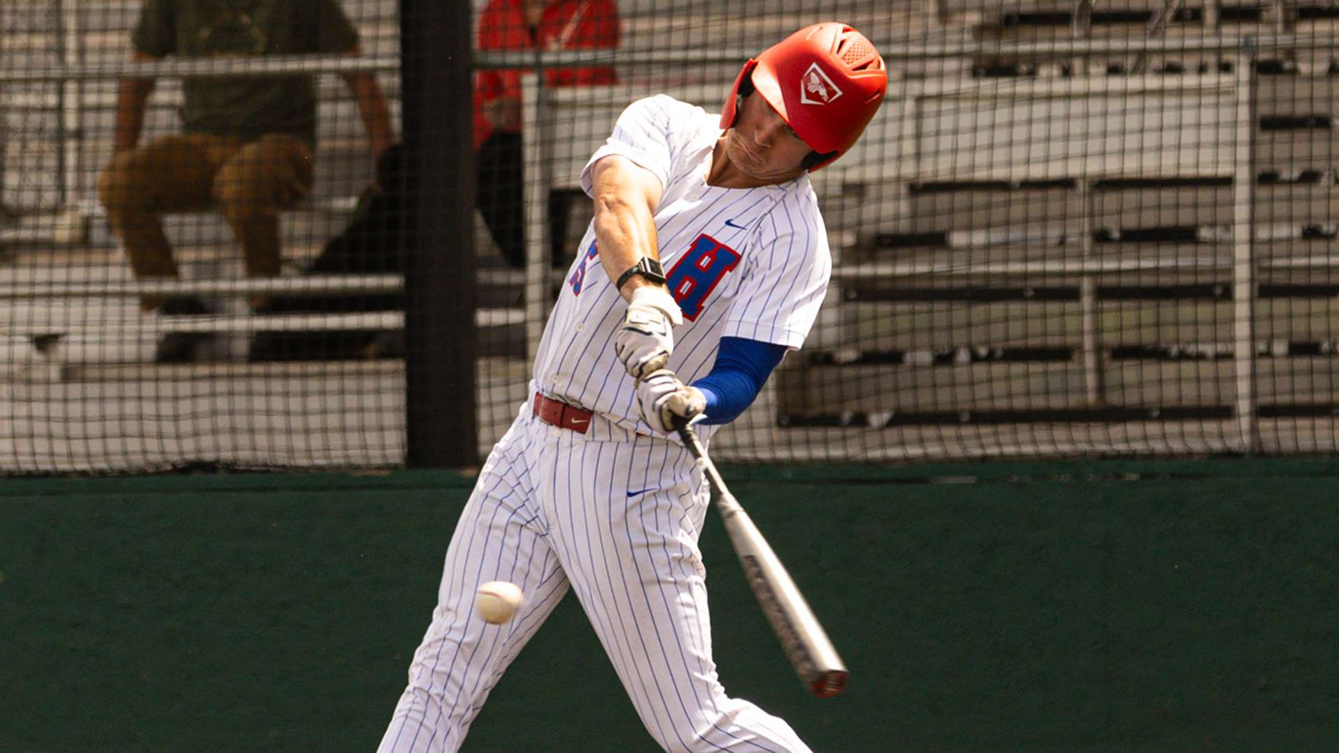 Cru Huenfeld hit a three-run home run in the seventh inning of Game 1 on Thursday at Garden City to break the Blue Dragon single-season RBI record in Hutchinson's 18-3 win over Garden City at Williams Stadium. (Andrew Carpenter/Digital Fox Photography)