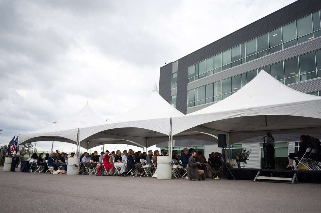 Crowd gathers on April 23, 2026 to celebrate the Steven A. Cohen Military Family Clinic grand opening in Manhattan, Kan. - Photo provided by the Cohen Veterans Network