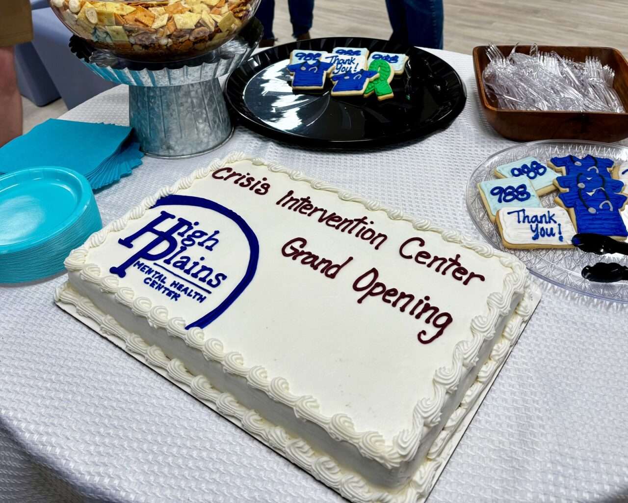 Treats and a cake from the High Plains Mental Health Center Crisis Intervention Center grand opening. Photo by Tony Guerrero/Hays Post