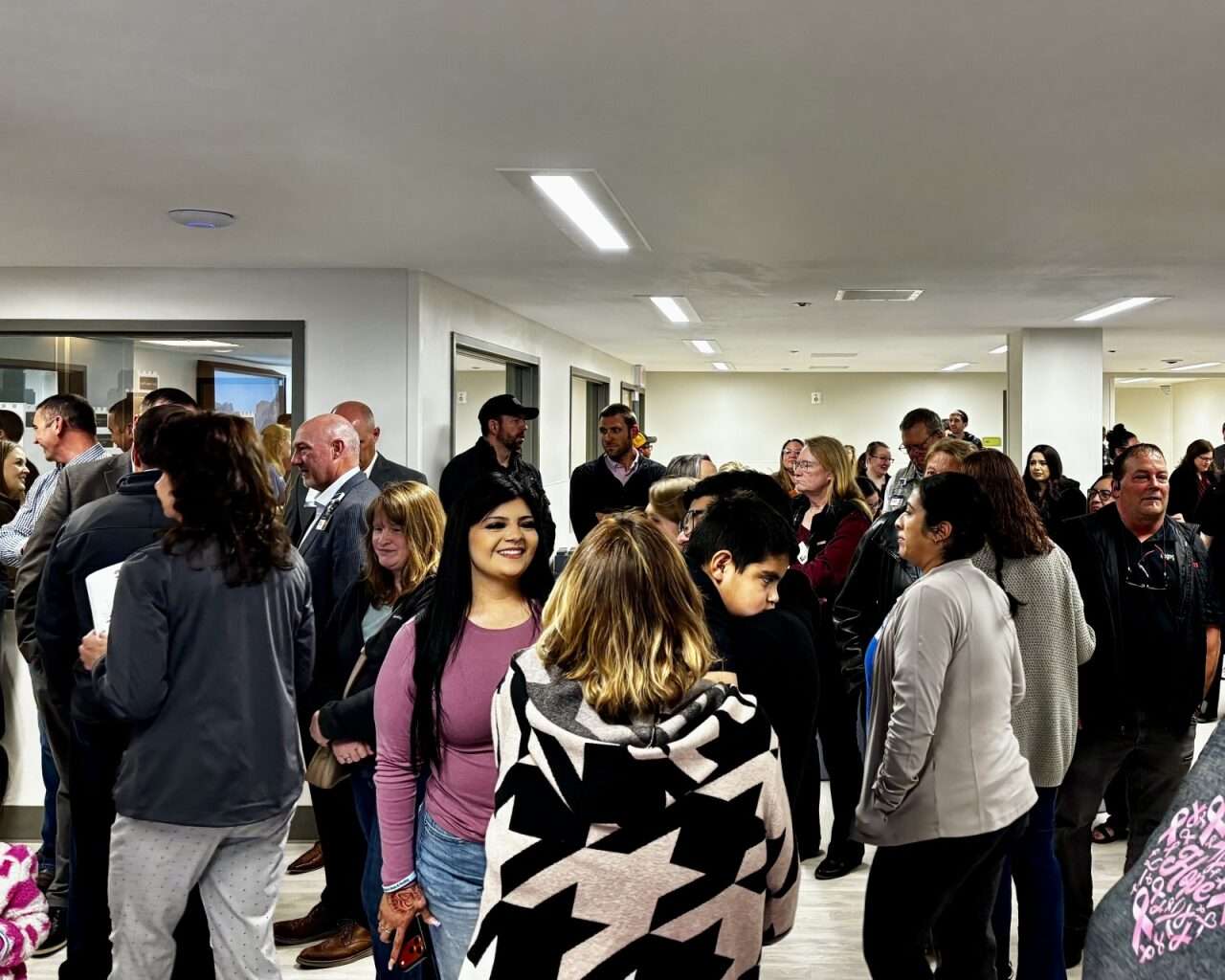Community members and attendees filled the lobby of the Crisis Intervention Center to celebrate its opening. They were allowed to explore the facility and its patient rooms. Photo by Tony Guerrero/Hays Post