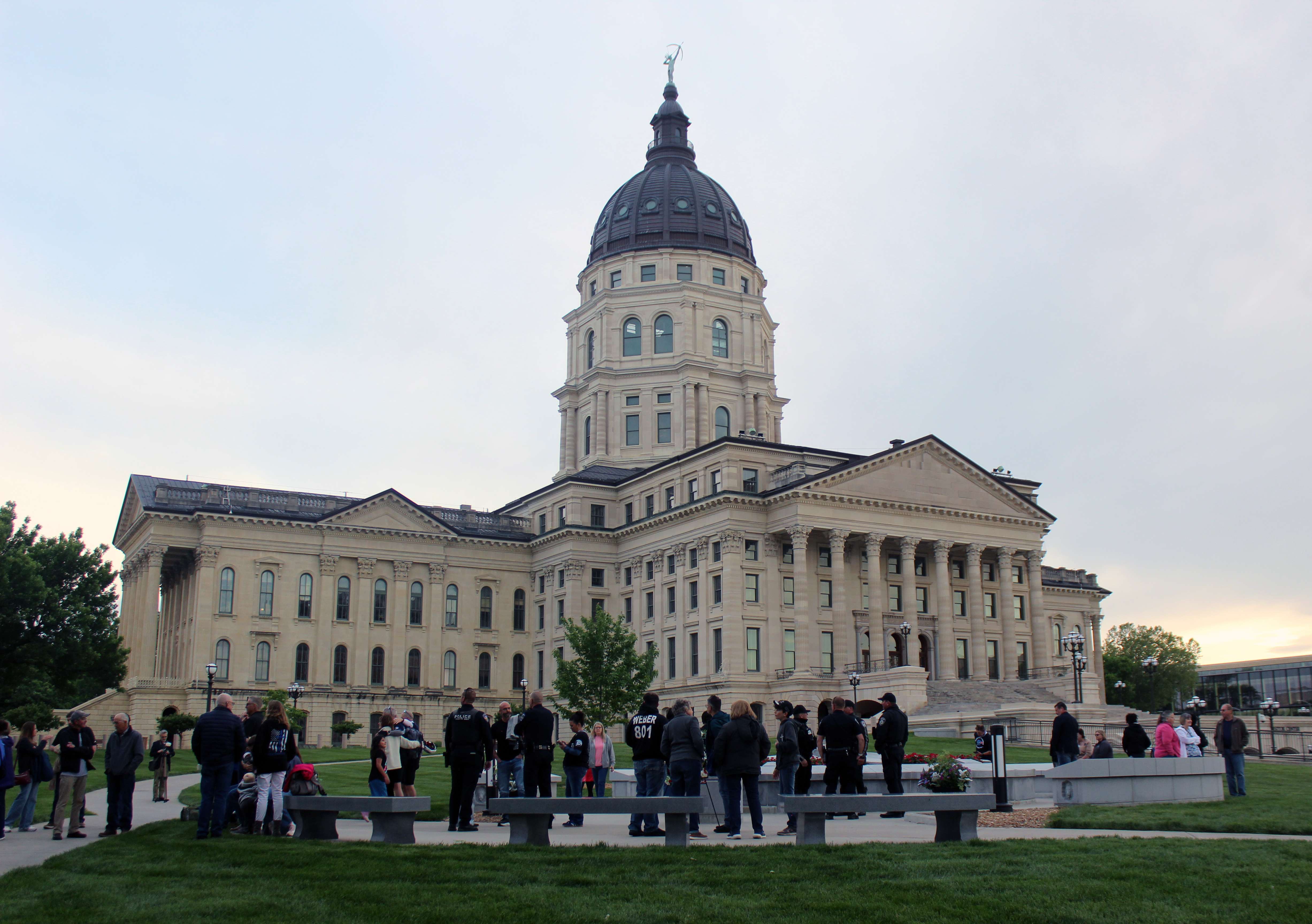 The Kansas Fallen Law Enforcement Officer Memorial on the grounds of the Capitol in Topeka.&nbsp;Photo by Cristina Janney/Hays Post