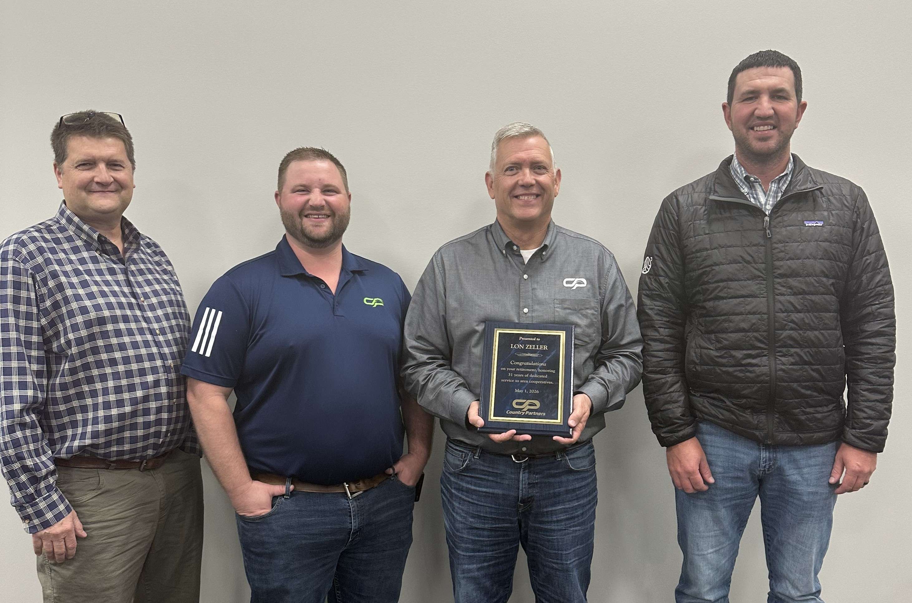 Scott Bonine, Vice President of Energy, Trent Good, Energy Operations Manager, Lon Zeller, and Chris Wagner, Chief Executive Officer (County Partners Cooperative)