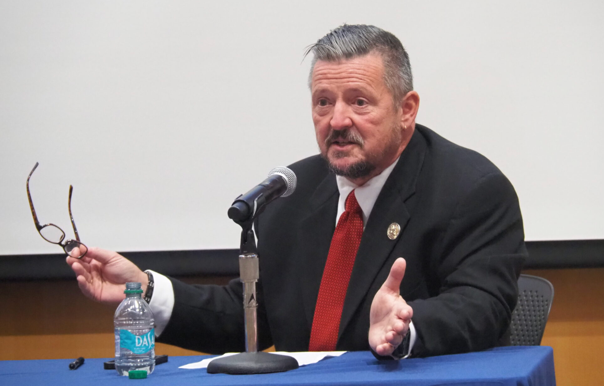 Kansas Rep. Bill Sutton, who serves on the Kansas State Employees Health Care Commission, says commissioners must be fiscally responsible in selecting who will administer the state's health care program and he is leaning toward choosing Aetna. (Photo by Tim Carpenter/Kansas Reflector)