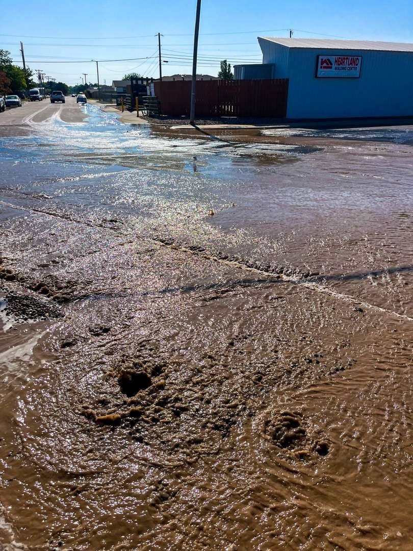 Water main break at 26th and General Hays Road Friday morning. City of Hays photo