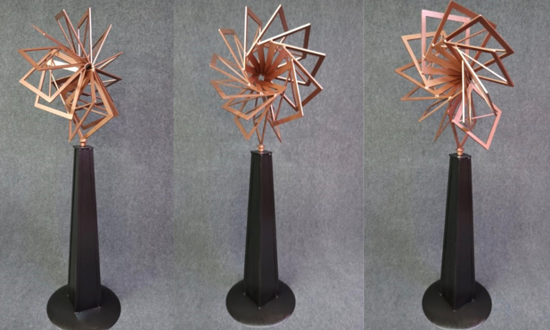 Kaleidoscope, by James and Ryan Pedersen. 4th Street Pedestal.