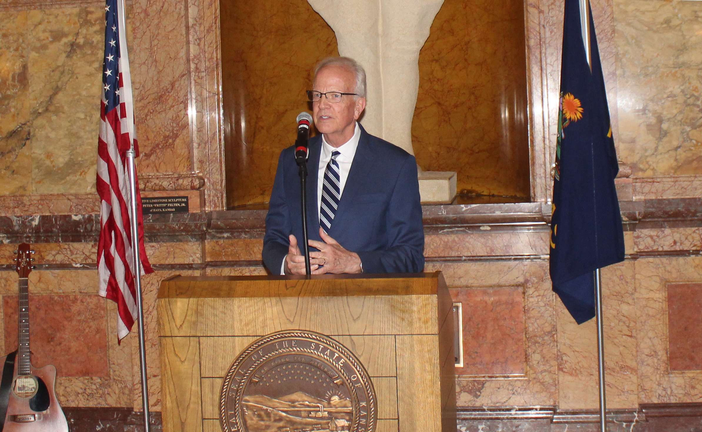 Sen. Jerry Moran, R-Kansas, said the fallen officers should be remembered for the lives they lived.&nbsp;Photo by Cristina Janney/Hays Post