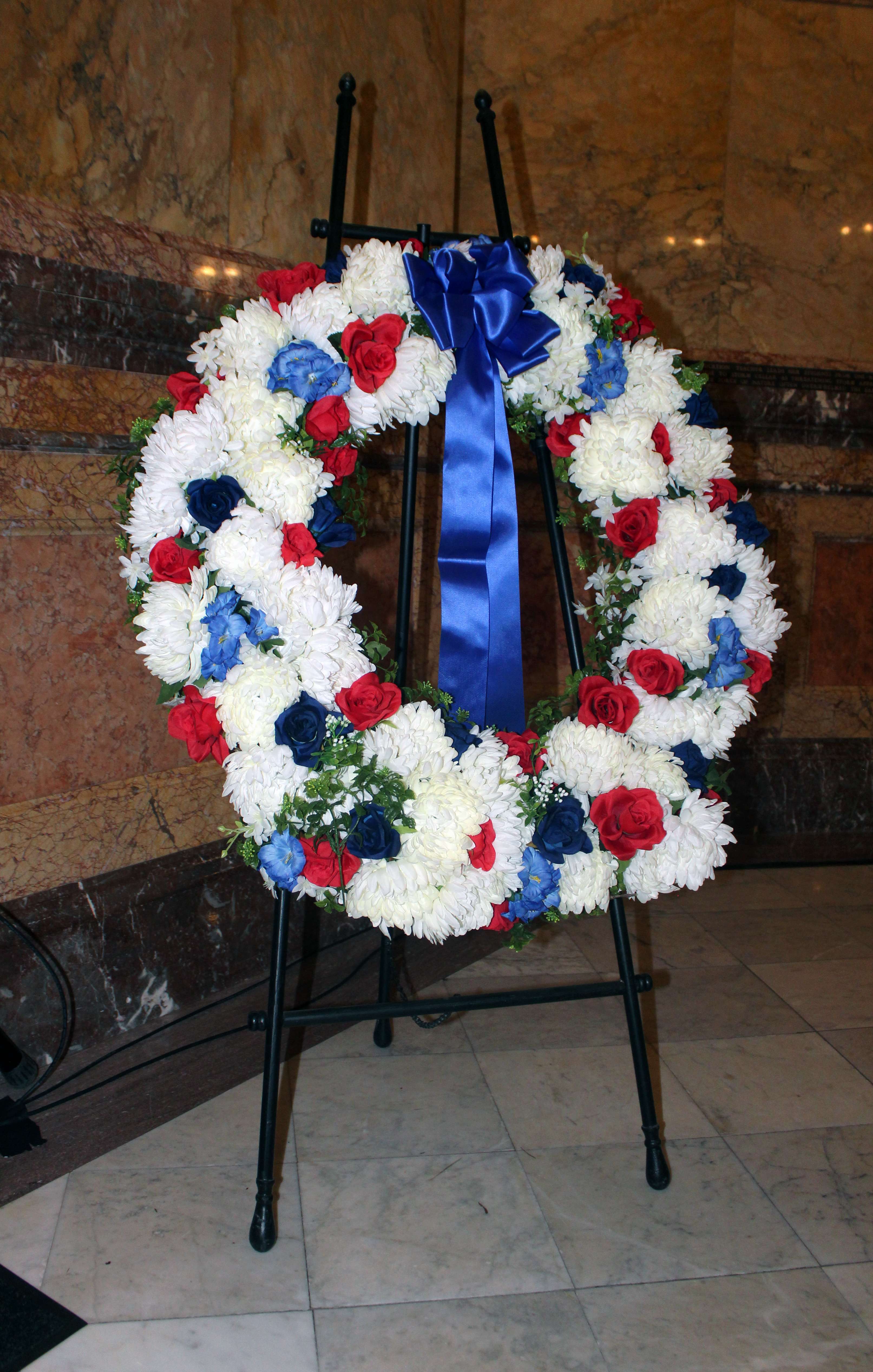 The annual Kansas Law Enforcement Memorial includes the laying of wreath at the memorial.&nbsp;Photo by Cristina Janney/Hays Post
