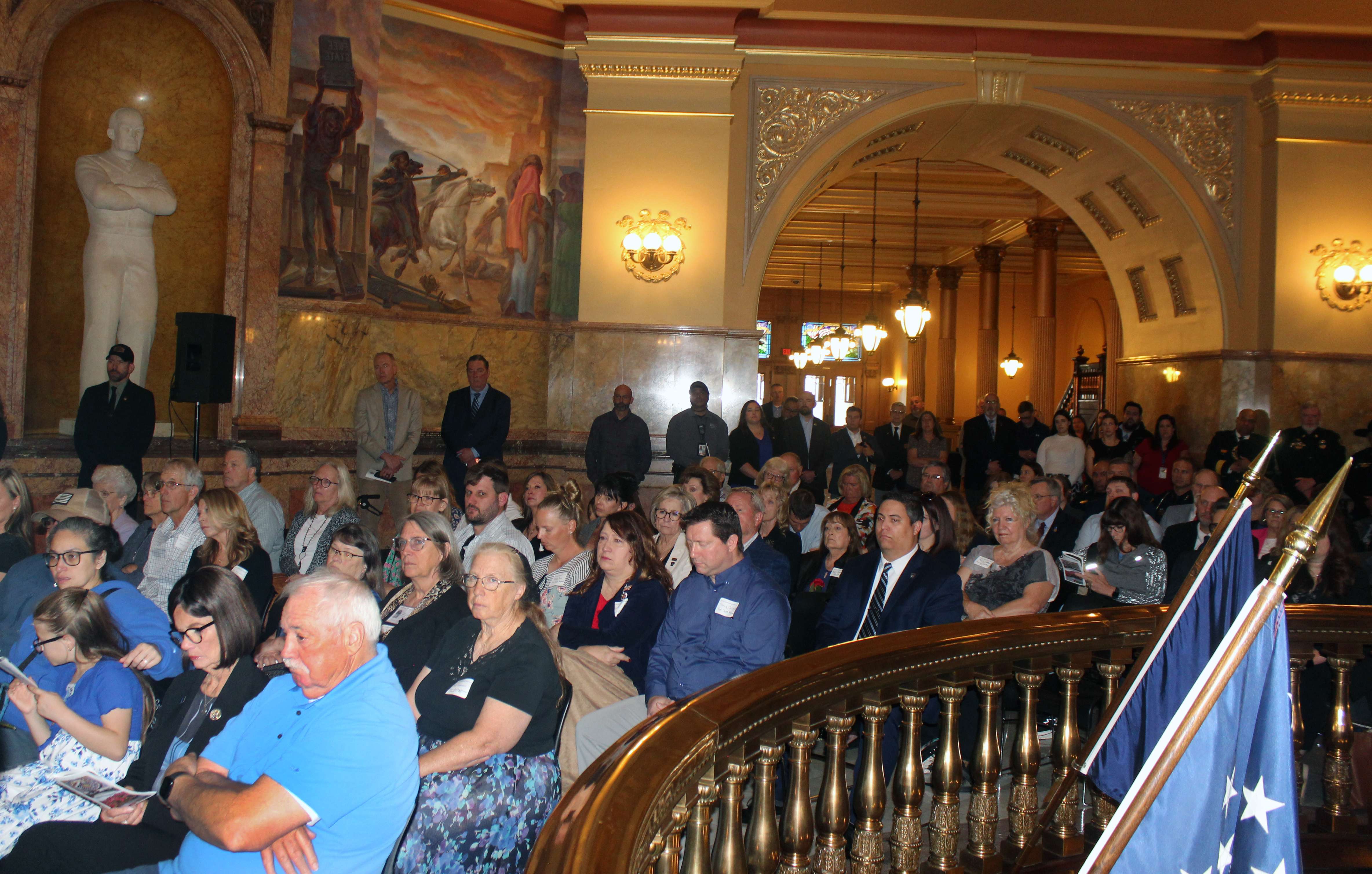 The Captiol rotunda was filled with fallen officers' family members, officers from across the state of Kansas and other officials, including Hays city commissioners.&nbsp;Photo by Cristina Janney/Hays Post