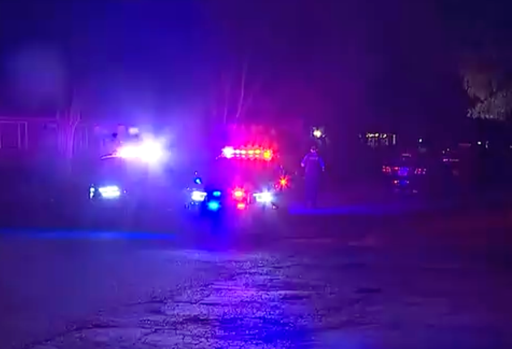 Police on the scene of the investigation Friday night -photo courtesy KCTV