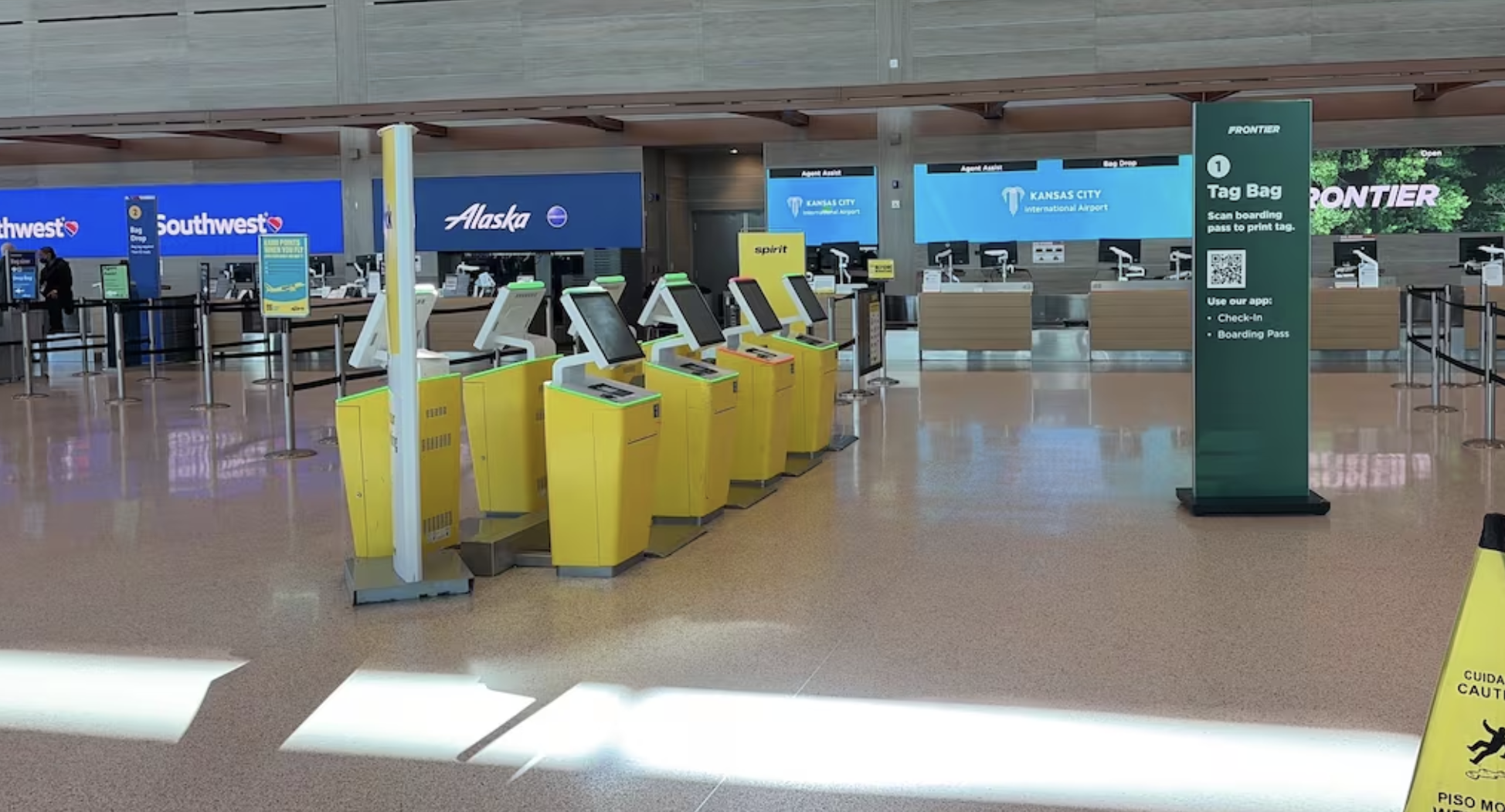 Spirit Airlines at KCI on Saturday-photo courtesy KCTV