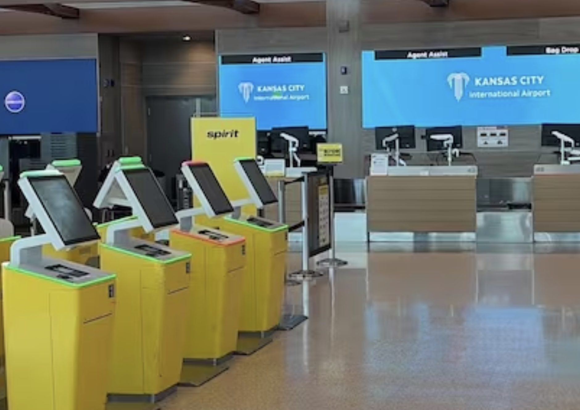 Spirit Airlines at KCI on Saturday-photo courtesy KCTV