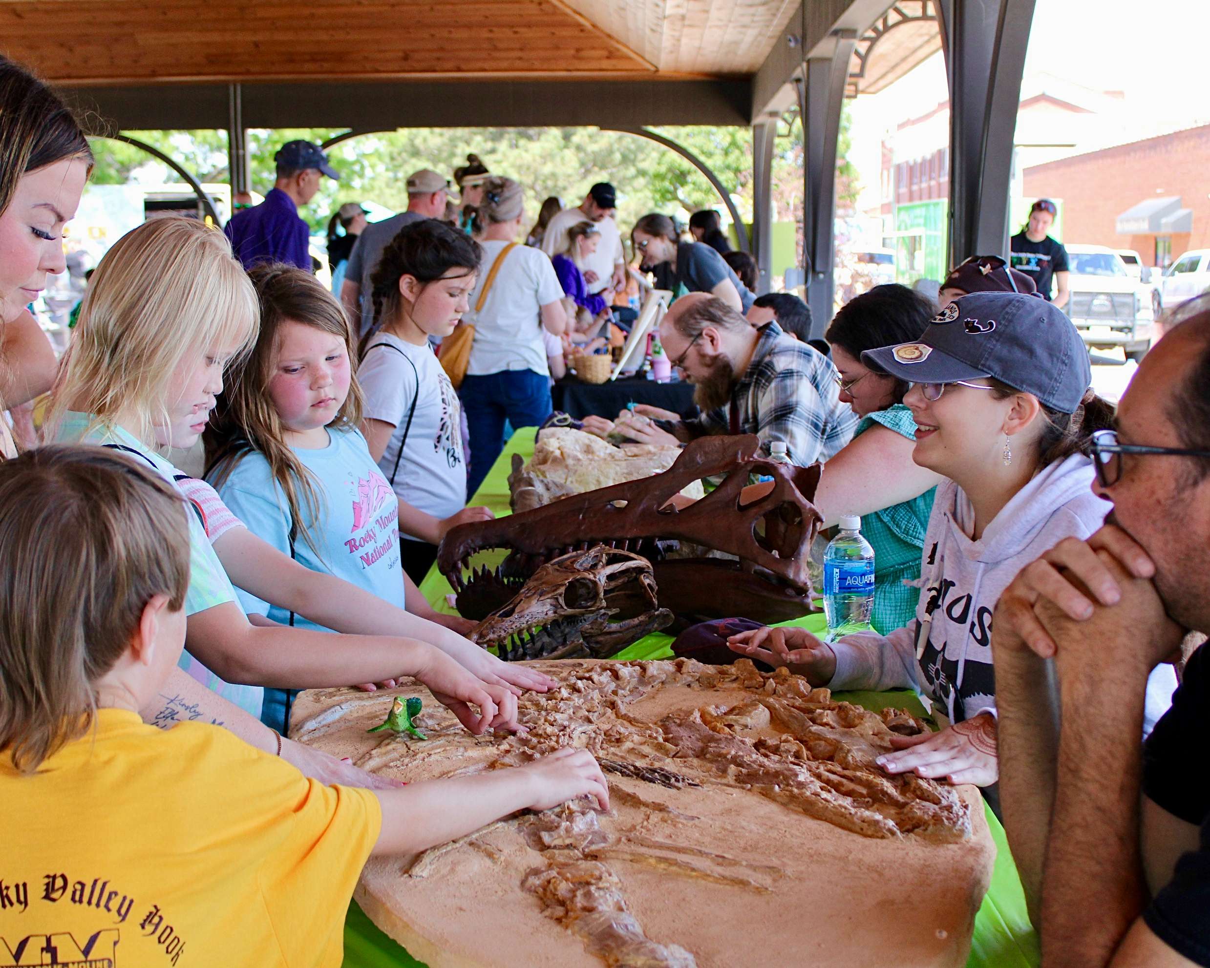 Kids learning about fossils at Kansas Science Festival in Hays. Photo By Tony Guerrero/Hays Post