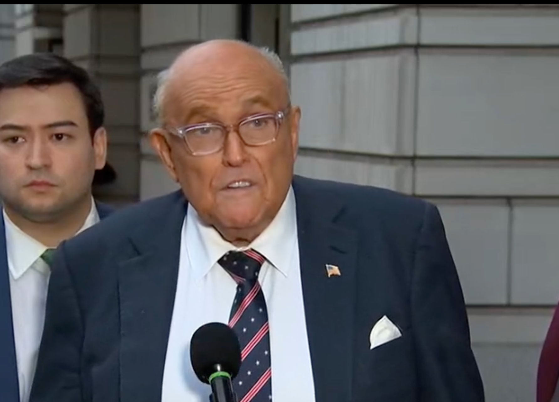 File photo&nbsp;Former New York City Mayor Rudy Giuliani spoke to reporters following a court hearing in January 2025-image courtesy CSPA