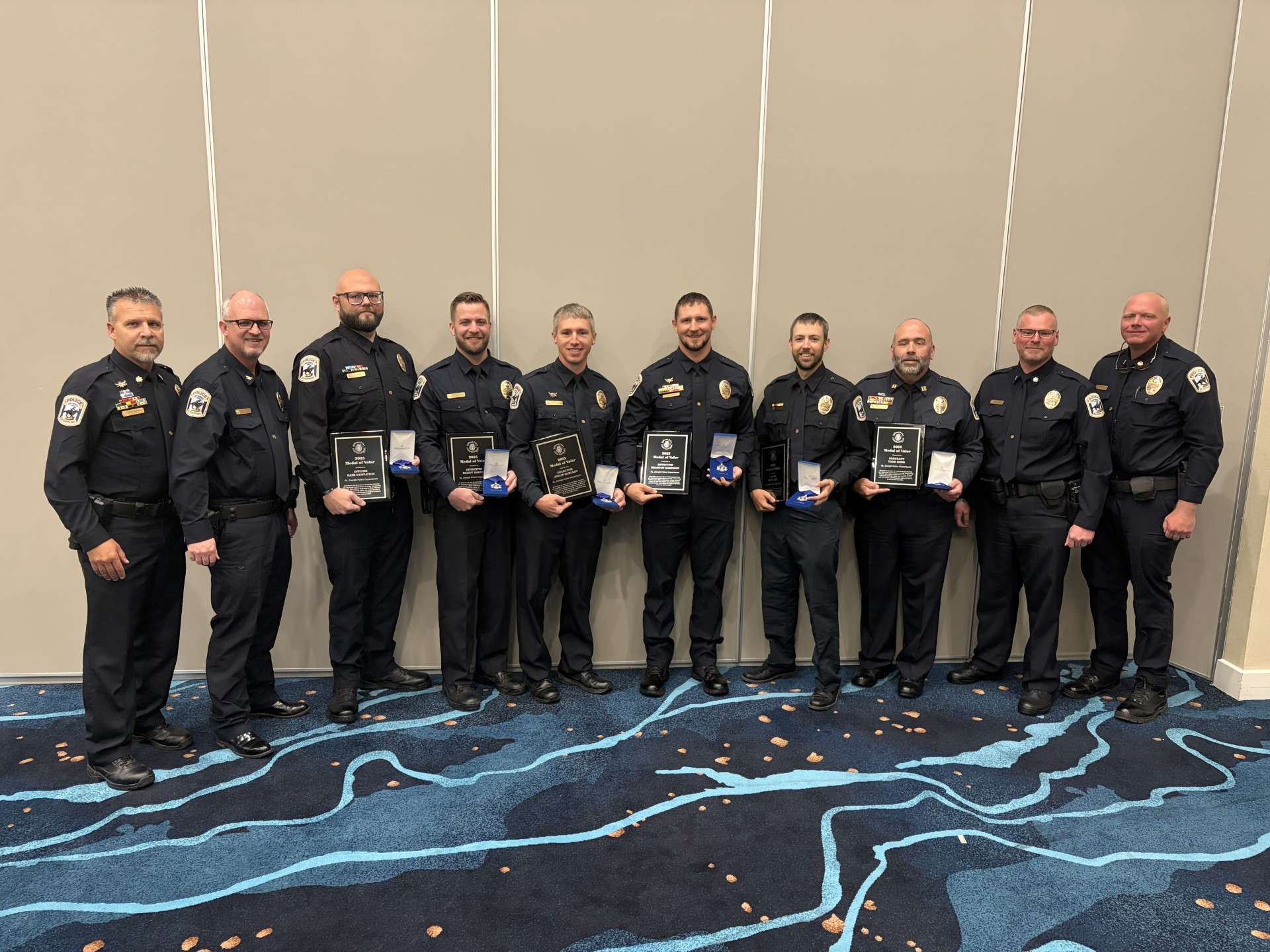 Six of the Medal of Valor recipients/ Photo courtesy of the St. Joseph Police Department