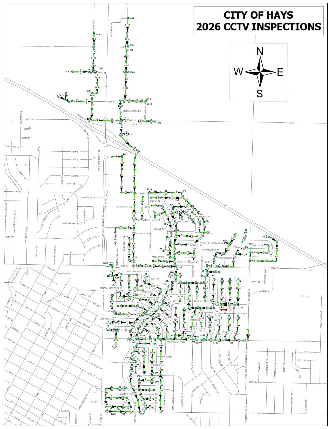 2026 sewer cleaning program in northeast Hays. City of Hays image