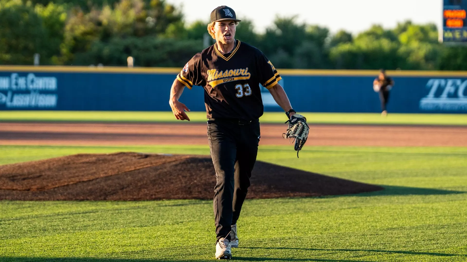 Cole Evans gave up three runs over 5.2 innings as MoWest baseball beat No. 2 seed Rogers State 9-5 in the MIAA tournament quarterfinals, advancing to the semifinals for the first time since 2017/ Photo courtesy Jason Holland-MoWest Athletics