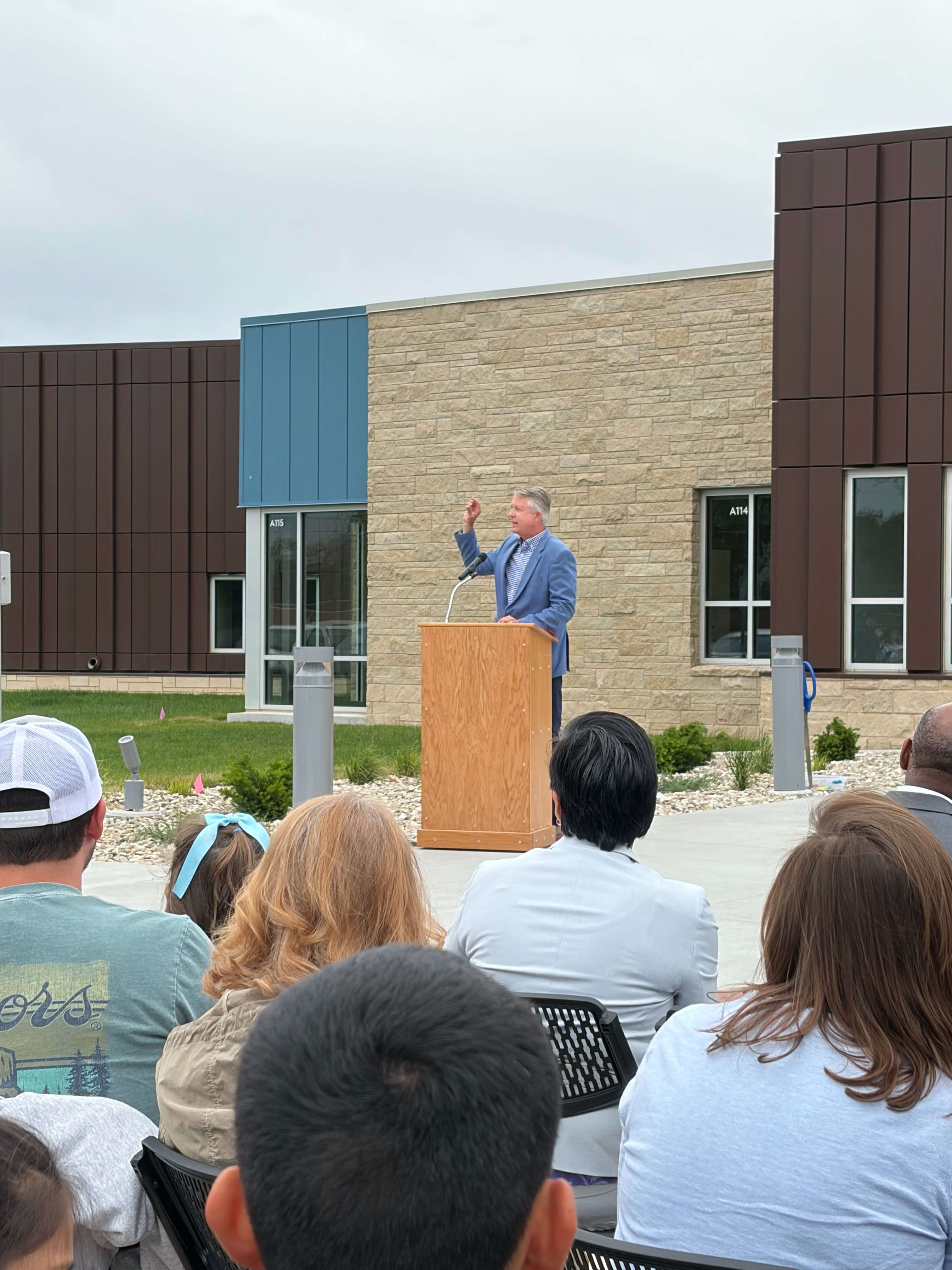 Kansas U.S. Senator Roger Marshall was in attendance for the ribbon-cutting and spoke about the new Early Childhood Center and federal aid that helped pay for the new buidling.