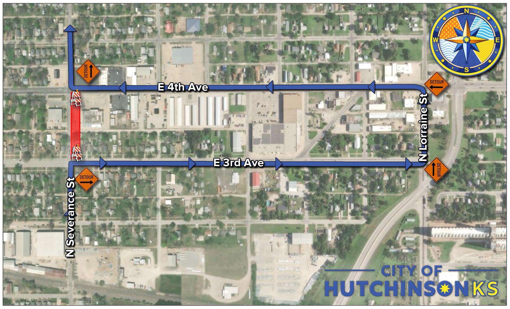 (Map courtesy City of Hutchinson)