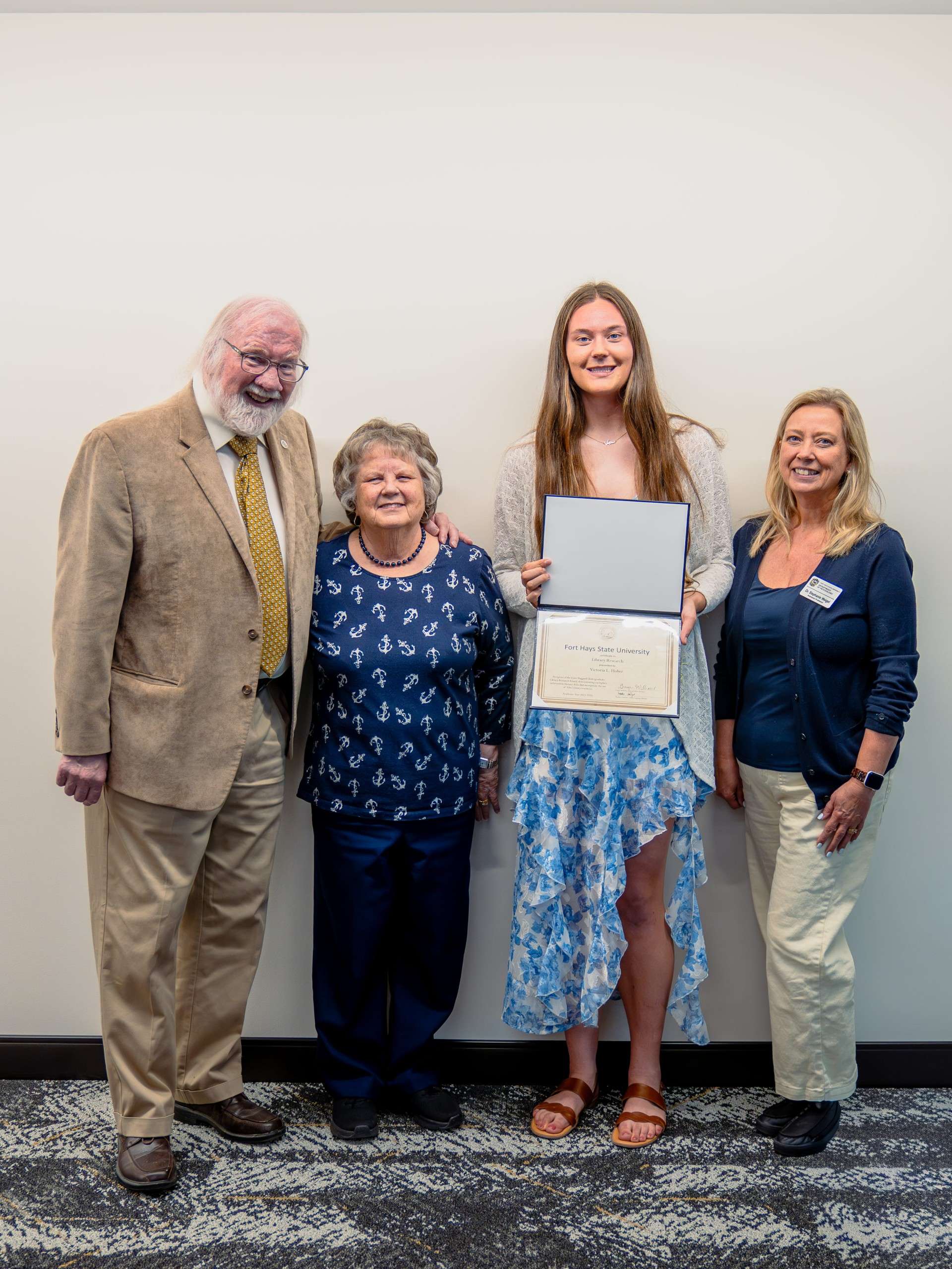 Carrol Haggard, Lynn Haggard, Victoria Hober, Dr. Stephanie Weigel. FHSU photo