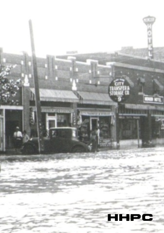 Salt City Brewery - 1929 Flood - City Transfer &amp; Storage - 514 N. Main &amp; Mercer Hotel. Courtesy of the Conard-Harmon Collection.