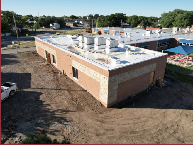 North O'Loughlin Elementary School addition that will house classrooms and function as a storm shelter. A walk through of the two new additions is scheduled for the week of May 25. Courtesy photo