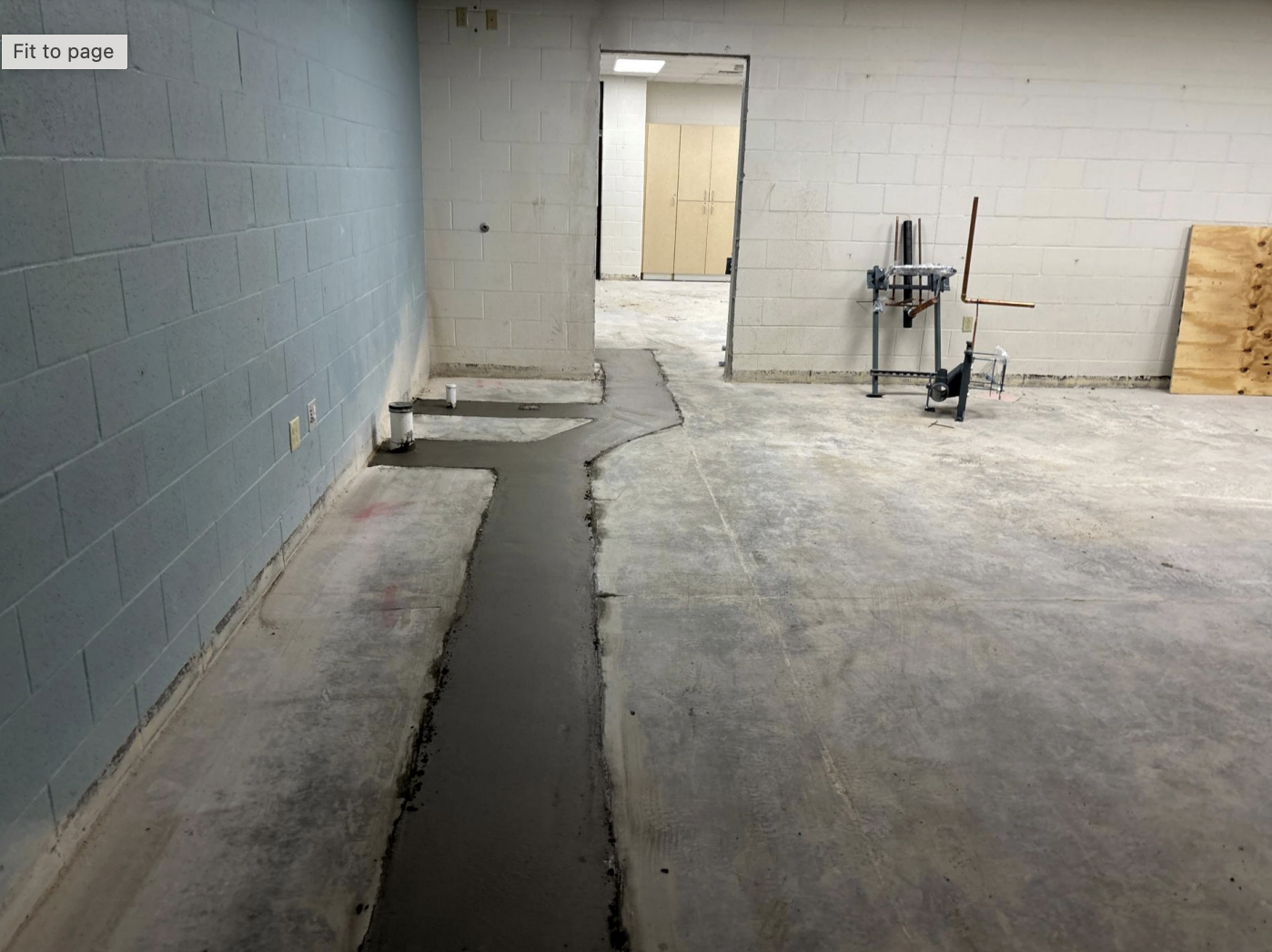 Concrete was laid to fill in areas where plumbing was installed at Felten Elementary. Bathrooms are being added for the lower grades at the new elementary school. Courtesy photo