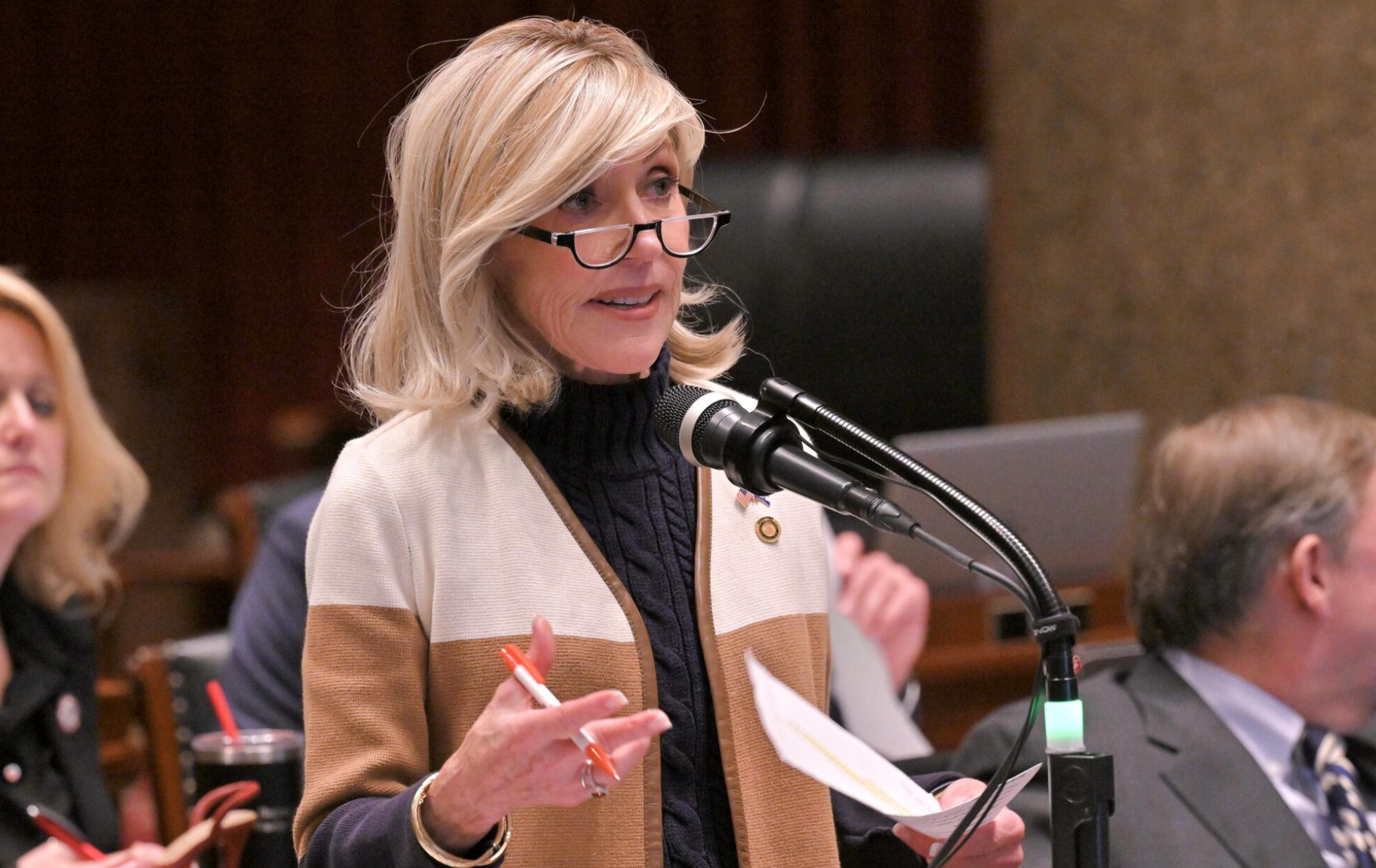  State Rep. Sherri Gallick, R-Belton, speaks in the Missouri House in March (Tim Bommel/Missouri House Communications).