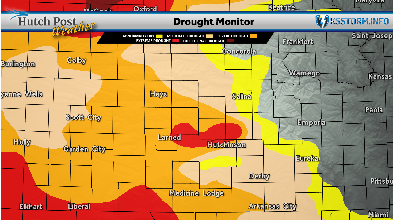 State Drought Monitor for May 12, 2026 (Hutch Post graphic - Map data courtesy&nbsp;<i>National Drought Mitigation Center at the University of Nebraska-Lincoln)</i>