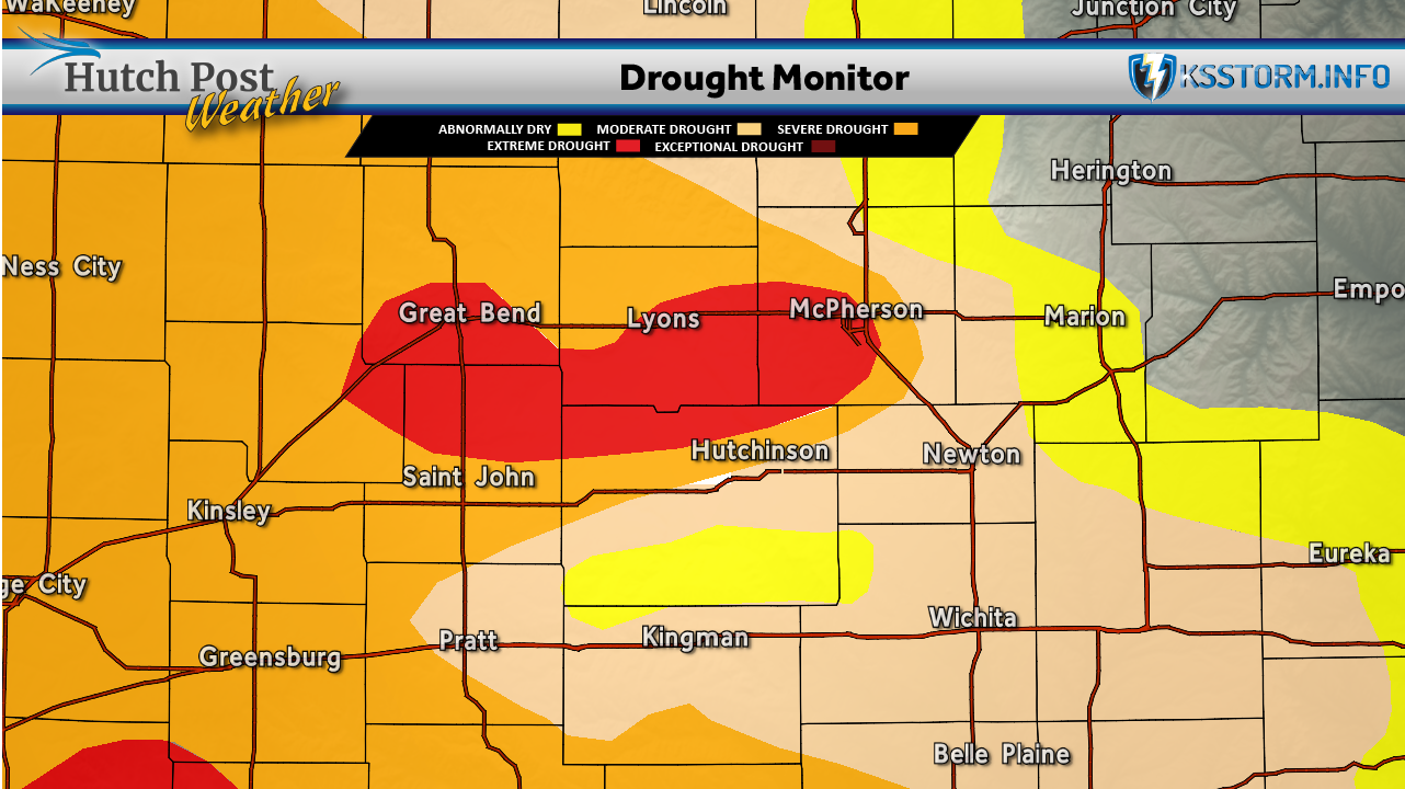 Local Drought Monitor for May 12, 2026 (Hutch Post graphic - Map data courtesy&nbsp;<i>National Drought Mitigation Center at the University of Nebraska-Lincoln)</i>