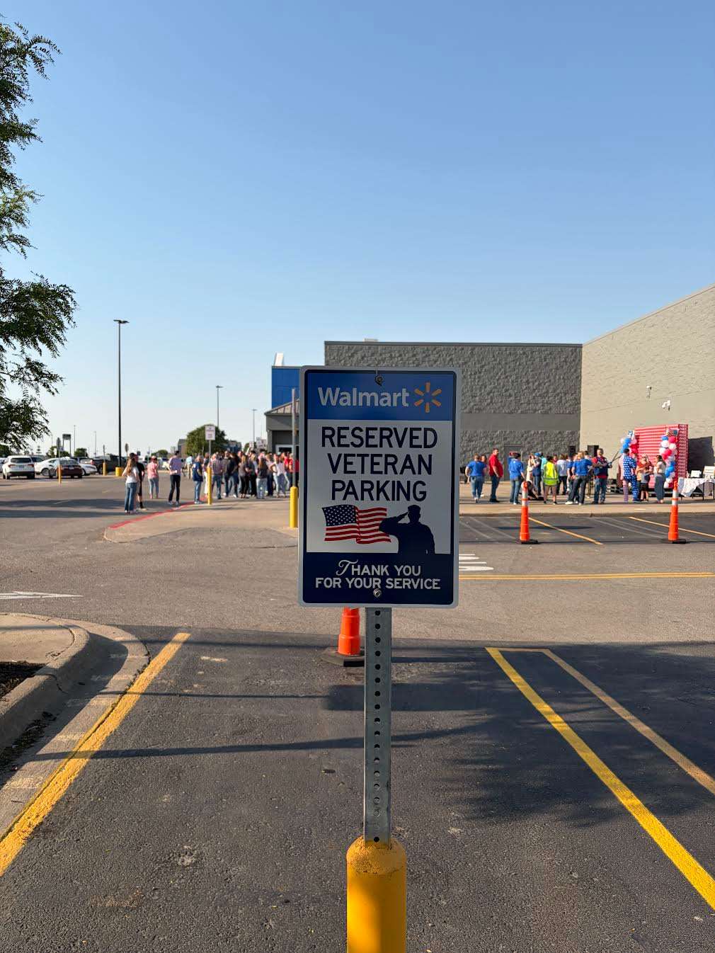 The sign for the new Walmart parking spaces reserved for veterans, located on the north side of the store. Courtesy photo