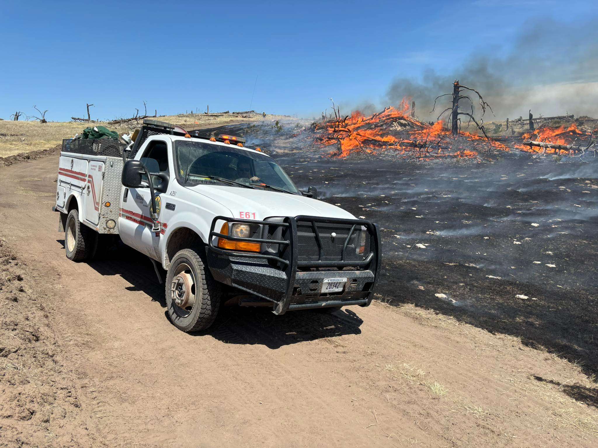 Ash Pole Fire 9 miles South of Chadron, Nebraska on May 14, 2026. (Courtesy Nebraska Forest Service)