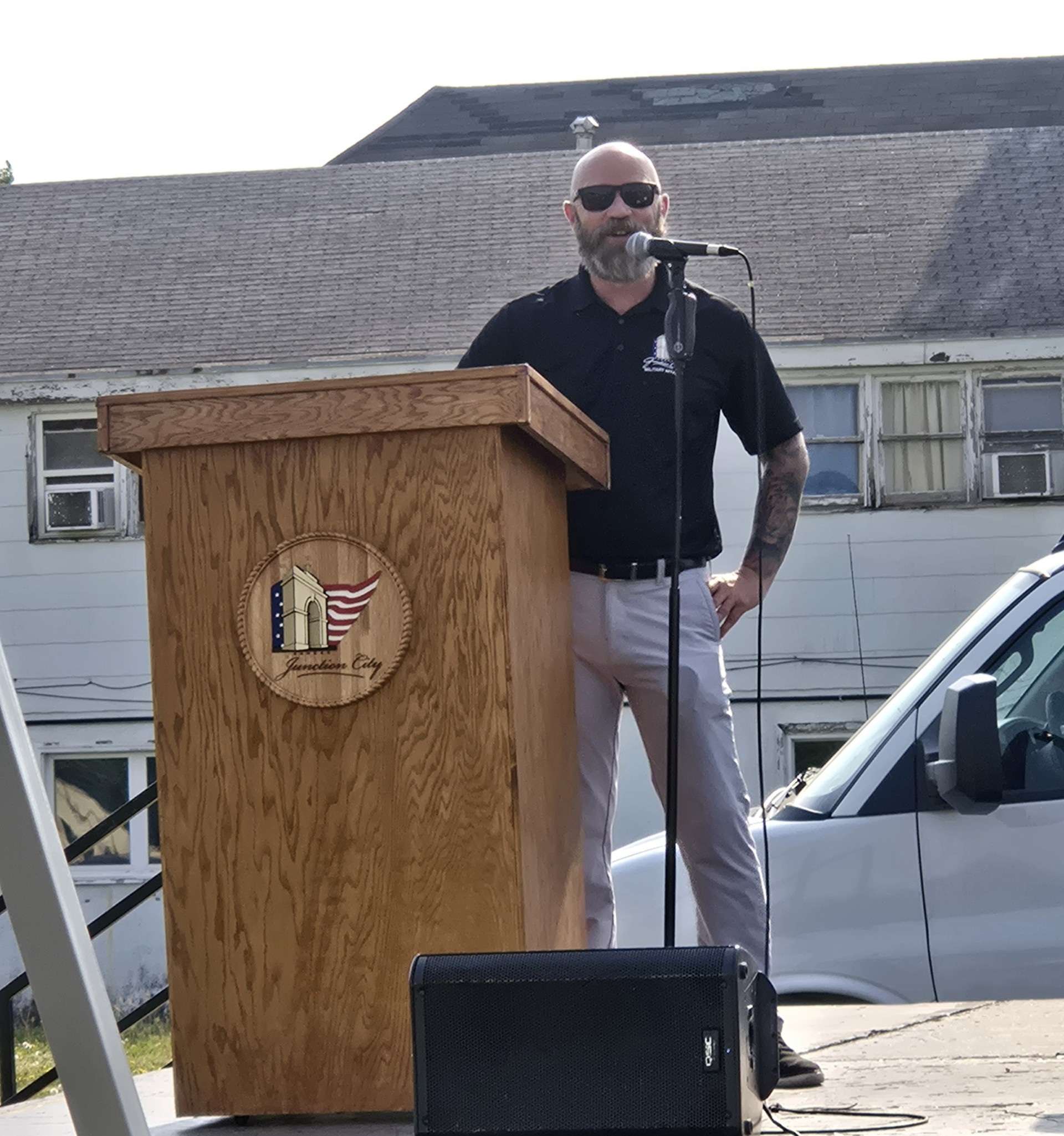 Junction City Military Liason Rob Wilson introduced CSM Adkerson