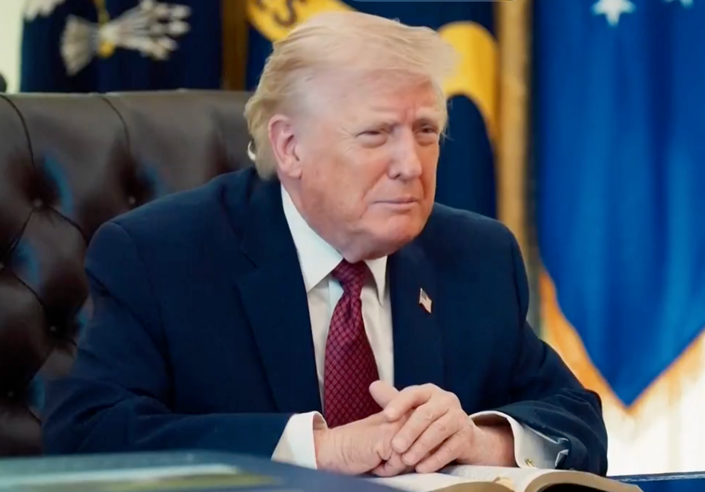 File image of President Trump from White House video