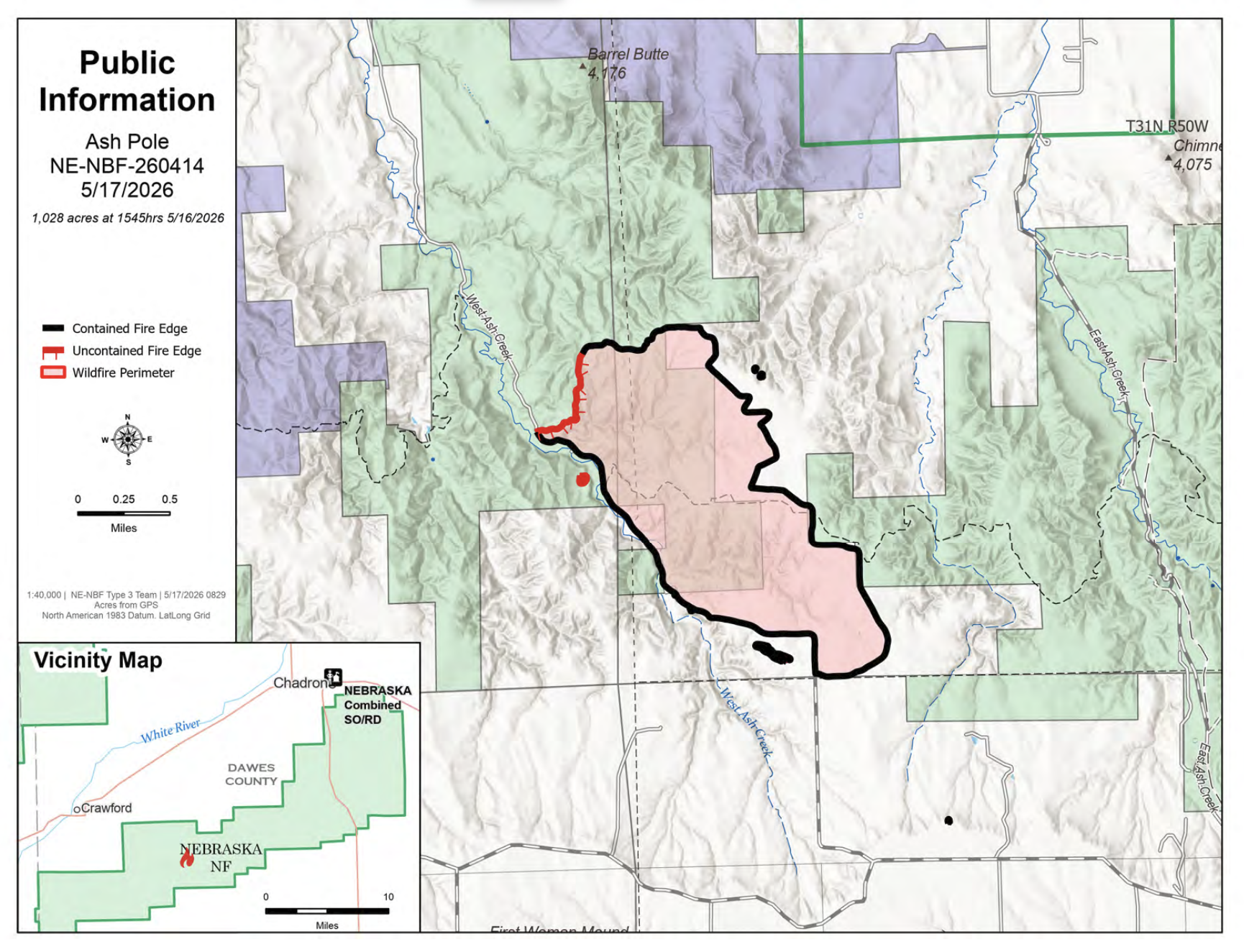 Ash Pole Fire Map update, May 17, 2026