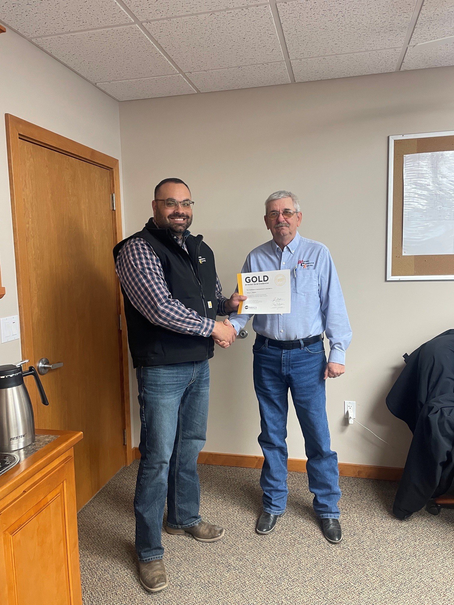 Terry Gold earning his gold certificate