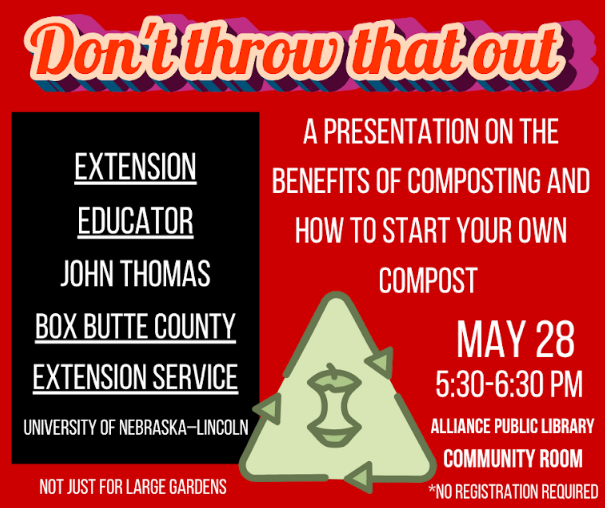 Composting presentation coming to Alliance Public Library Community Room on May 28, 2026