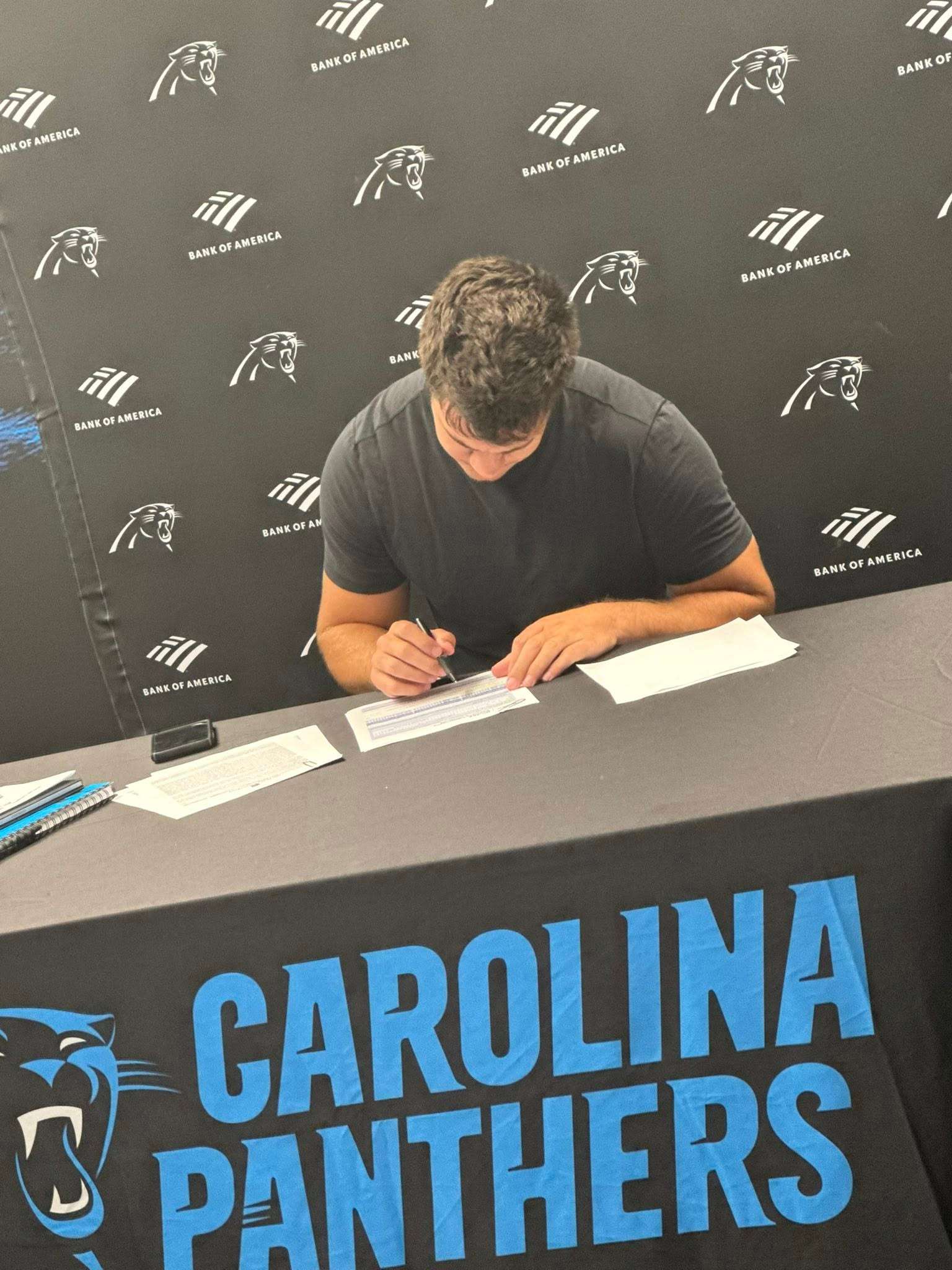 Heinrich Haarberg signs with Carolina Panthers May 19, 2026.