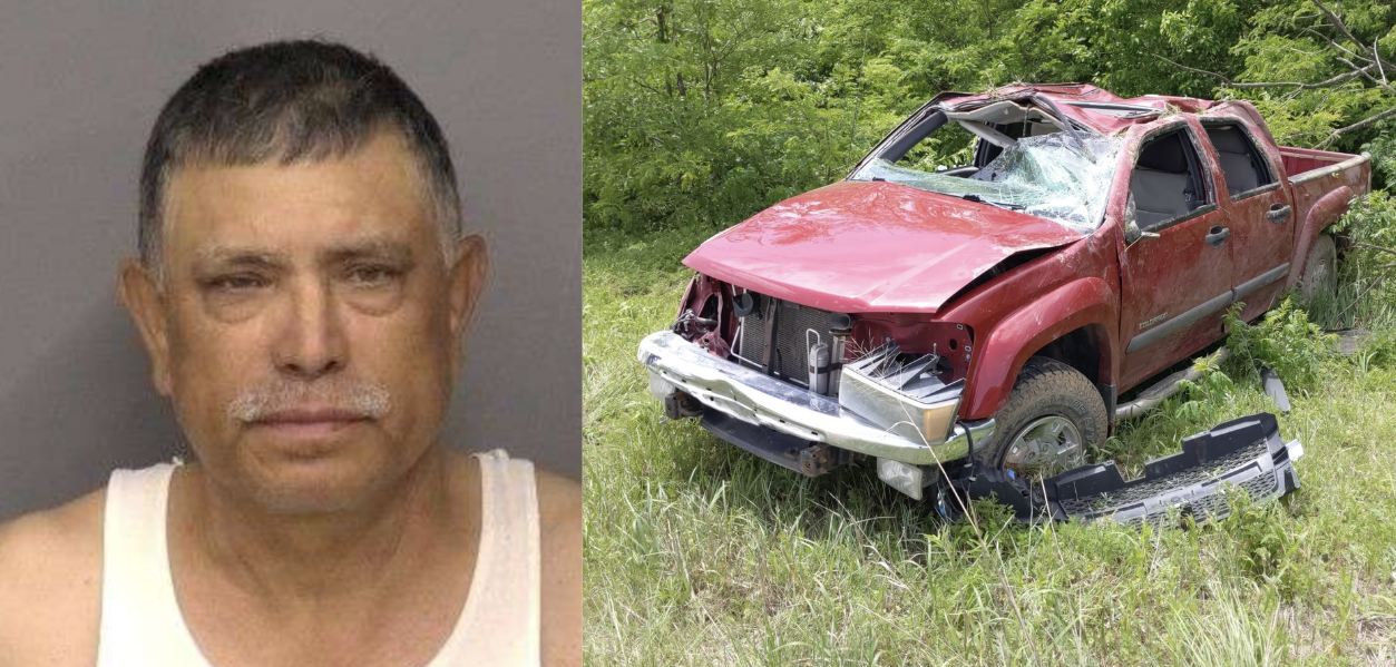 Martinez,Javier (59) accused of DUI, rolls over 2005 Chevy Colorado pickup truck in the 5800 block of N. Ohio in Saline County - Photo, Saline County Sheriff's Office 