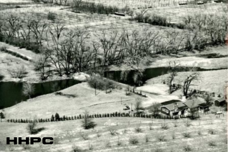 Rivers Banks Orchard  - Dillon Family Cabin Aerial - Dillon Ave. &amp; K-61 - c. late 1950s. Courtesy of the Conard-Harmon Collection.