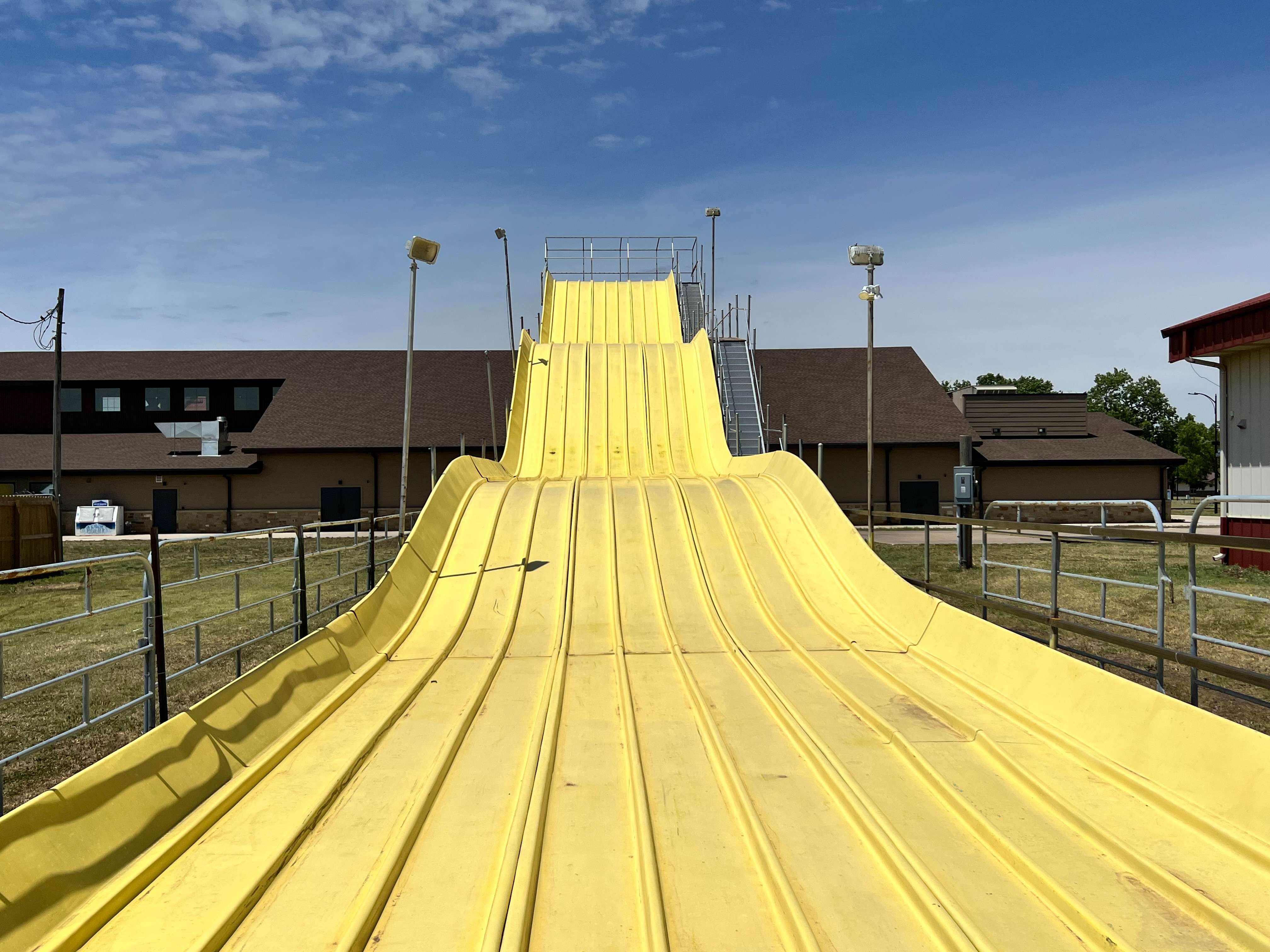 The Big Slide stands on the Kansas State Fairgrounds on Wednesday, May 20, 2026, in Hutchinson, Kan. (Hutch Post Photo/Sean Boston)