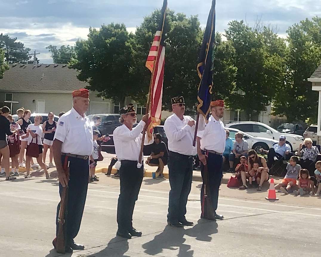 The Hays American Legion Post 173 color guard during a downtown parade. Courtesy photo