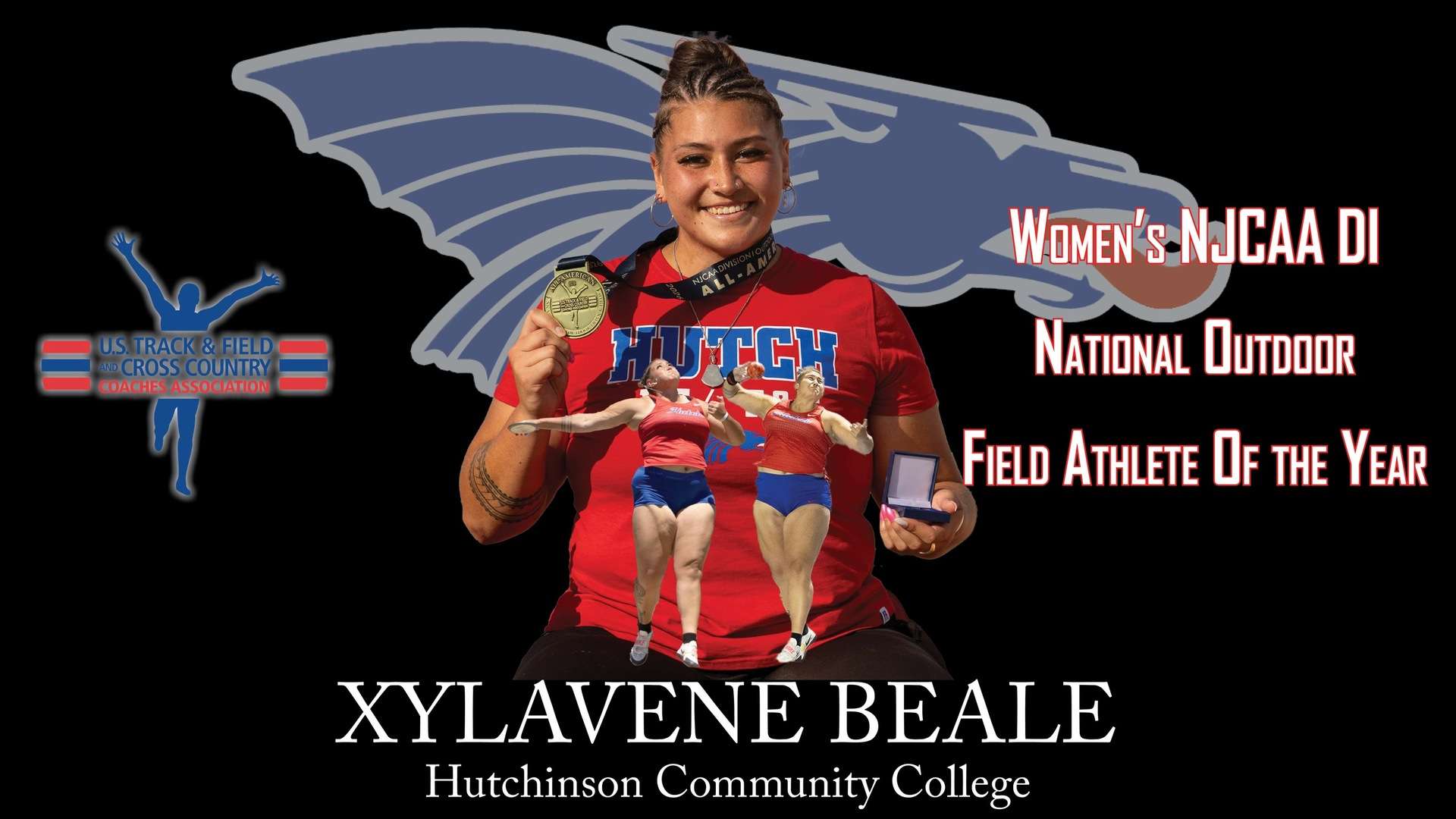 Blue Dragon freshman Xylavene Beale was named the USTFCCCA Outdoor National Field Athlete of the Year.