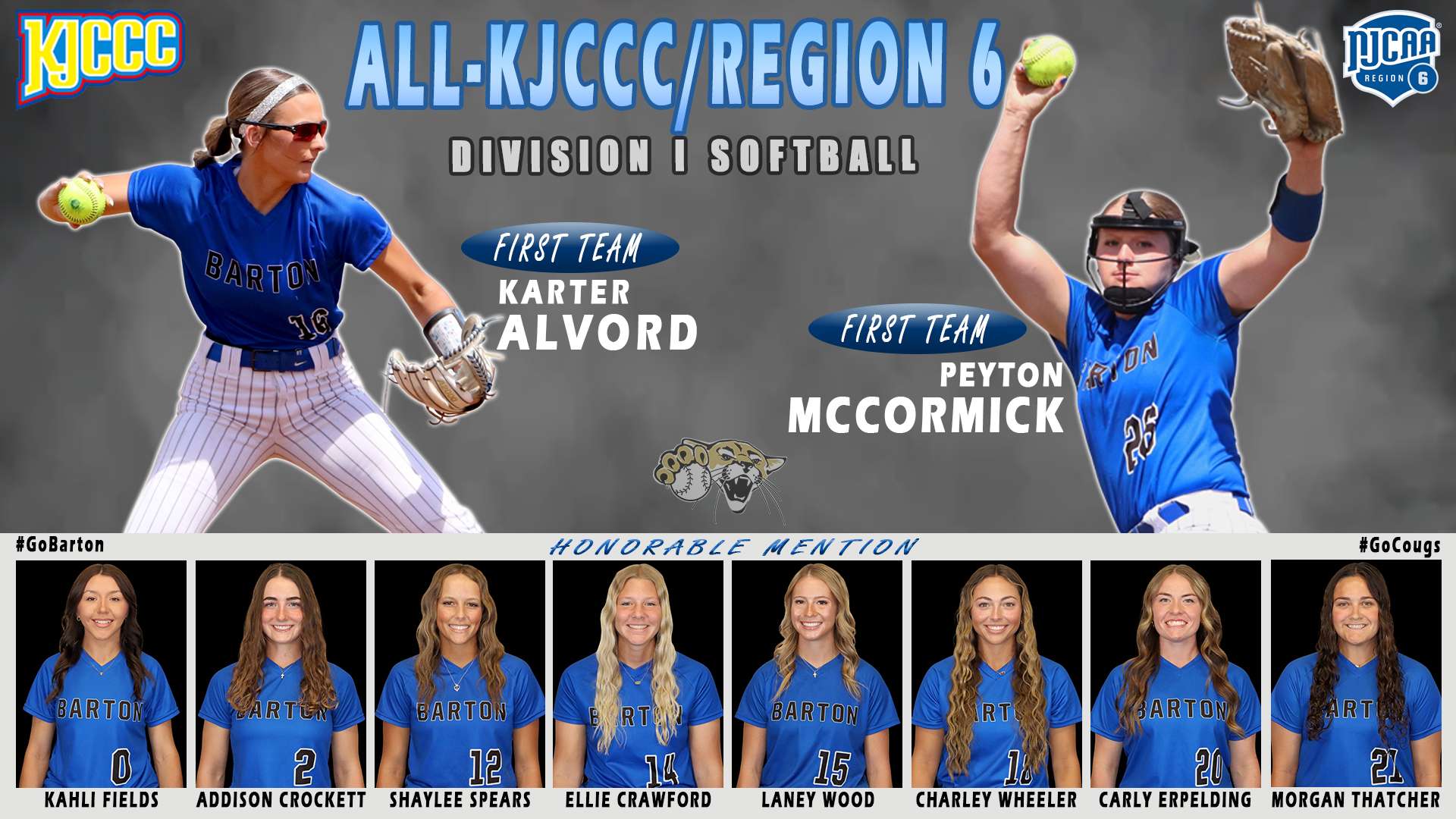 Barton Softball 2026 All-KJCCC/Region 6 selections (BartonSports.com)