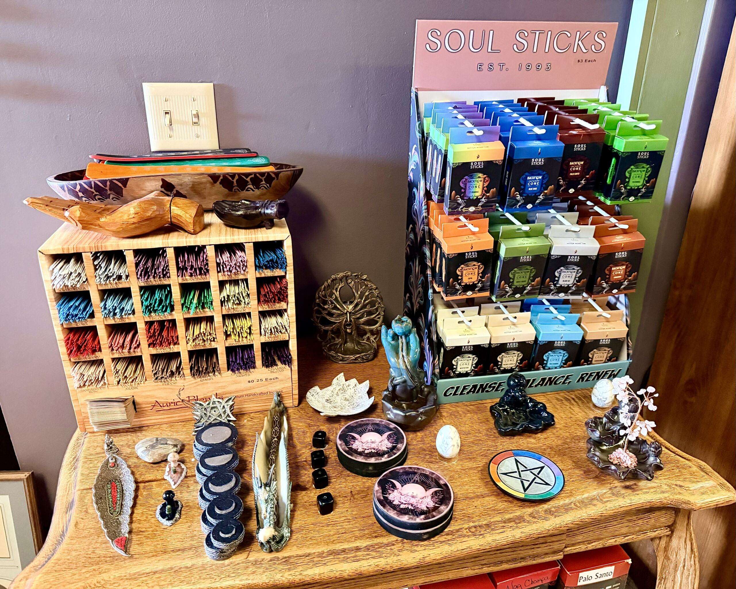 A section for soul sticks and holders at Alternative Reflection. Photo by Tony Guerrero/Hays Post
