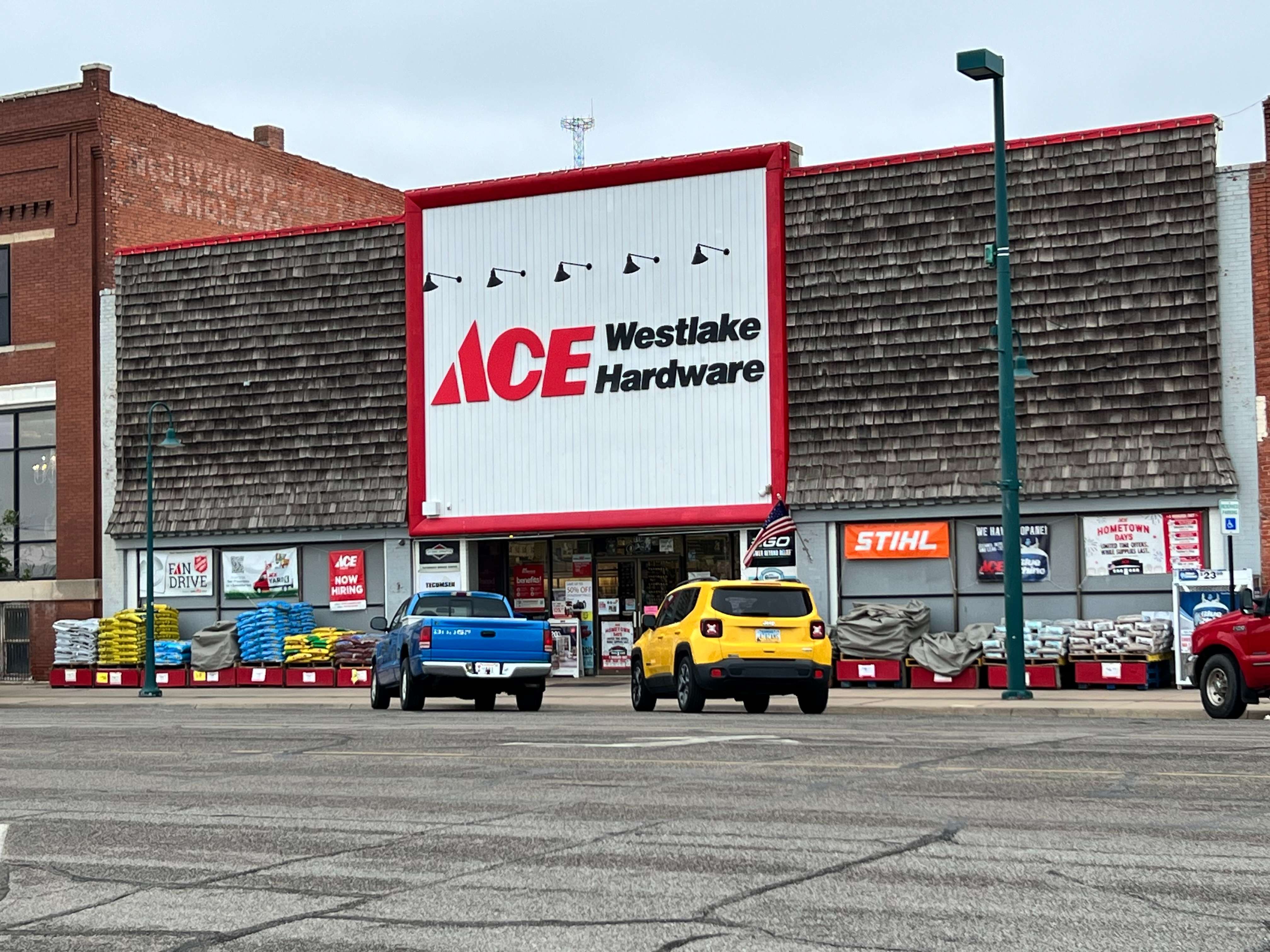 Westlake Ace Hardware at 215 S. Main St. in Hutchinson is seen Thursday, May 21, 2026. The South Main location is tentatively expected to close in summer 2027 after the company completes a remodel and expansion of its North Main location. (Hutch Post Photo/Sean Boston)