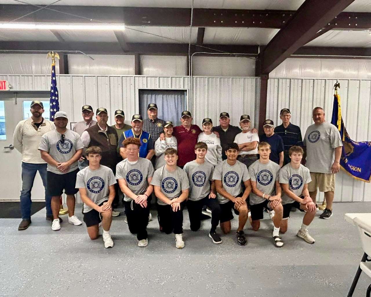 American Legion members with student-athletes, which the post sponsors. Courtesy photo
