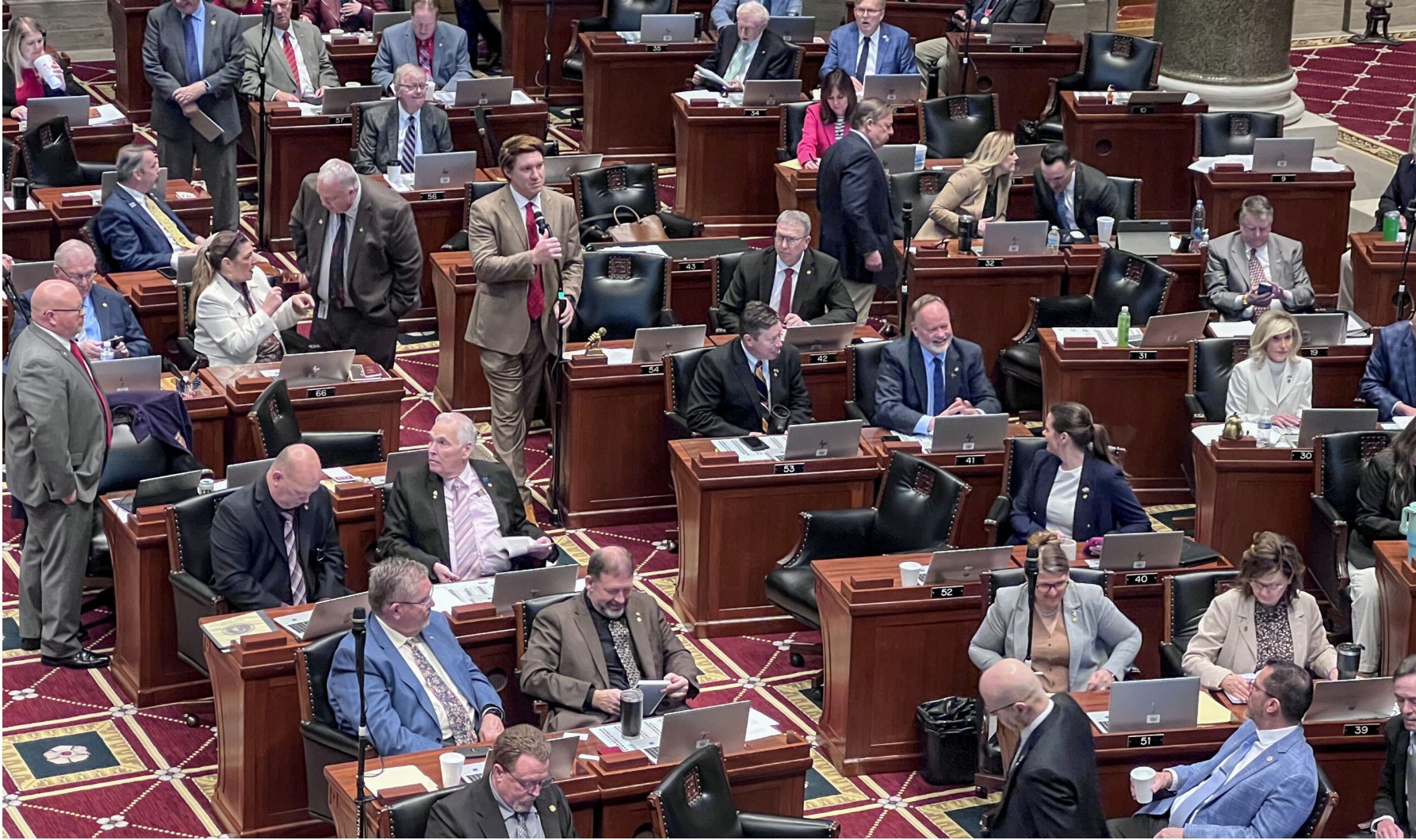 State Rep. Dane Diehl, a Republican from Butler, opens the House debate on a bill to create ‘A’ through ‘F’ report cards for public schools March 5. The bill follows an executive order from Gov. Mike Kehoe to create a new accountability system for schools with easy-to-understand letter grades (Annelise