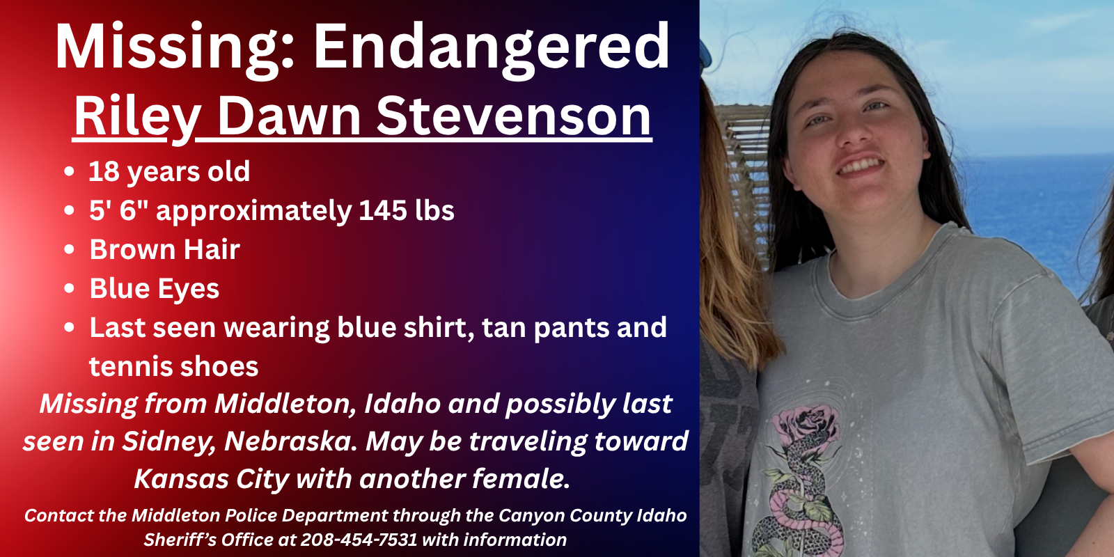 Endangered Missing Advisory Remains in Effect for 18-Year-Old Last ...