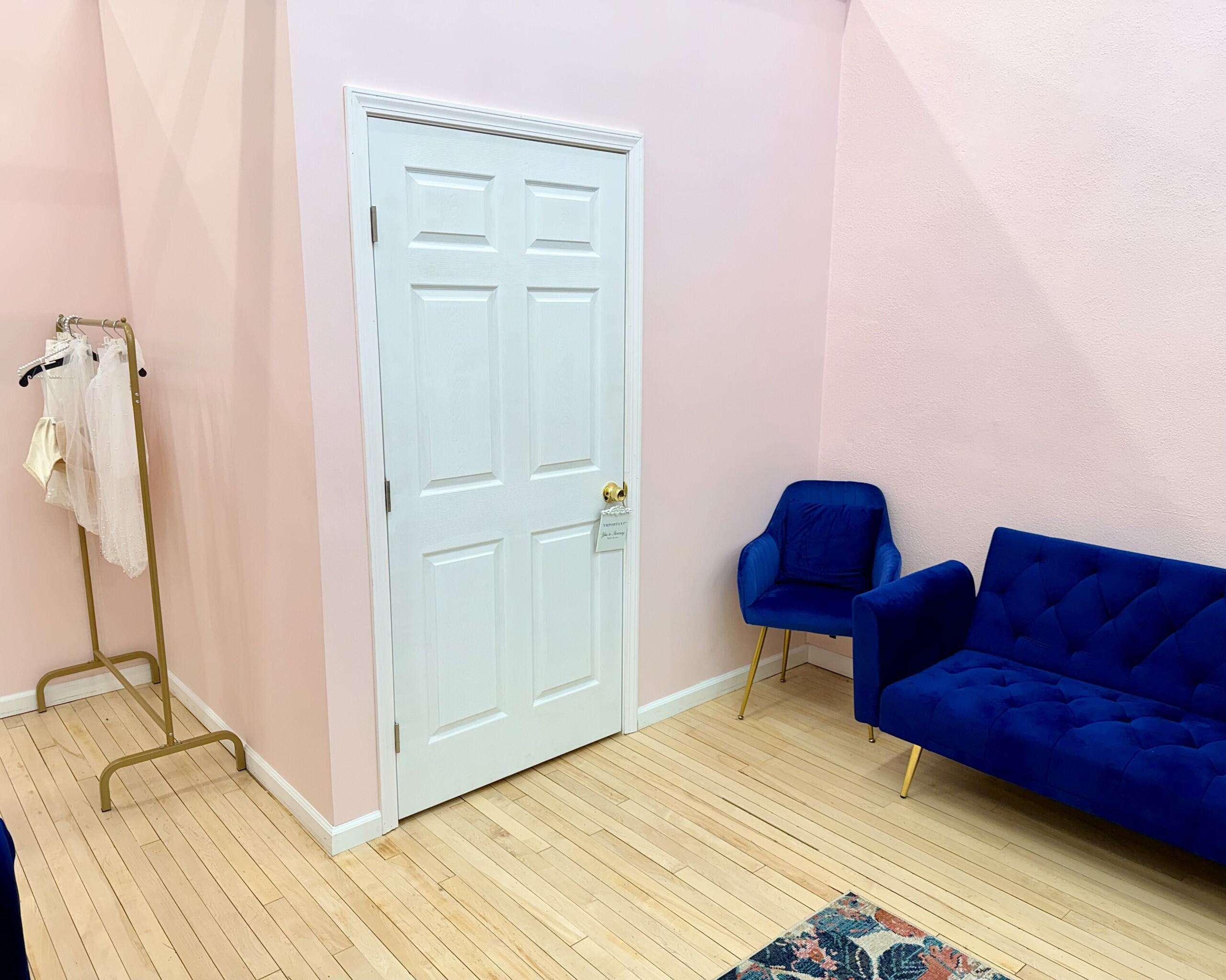 A private changing located in one of the Something Blue bridal suites. Photo by Tony Guerrero/Hays Post