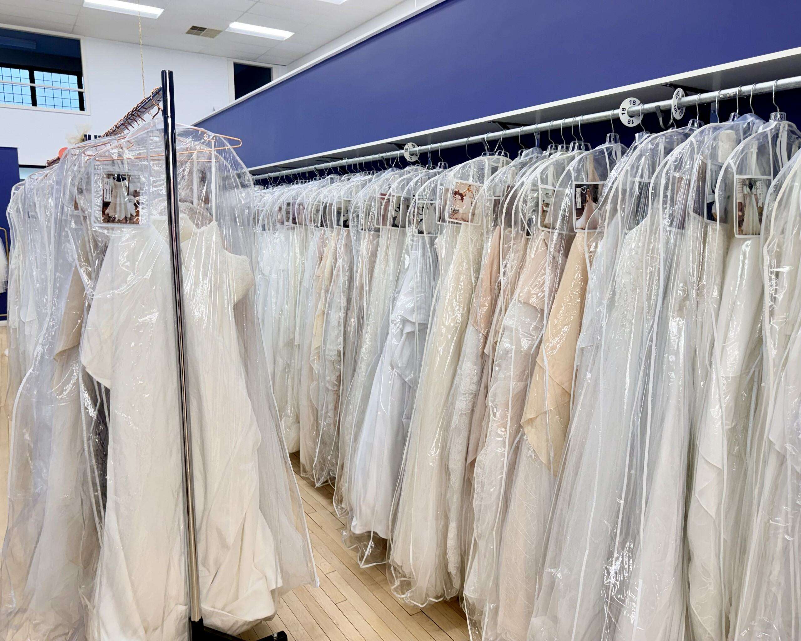 Off-the-rack gowns at Something Blue in downtown Hays. Photo by Tony Guerrero/Hays Post